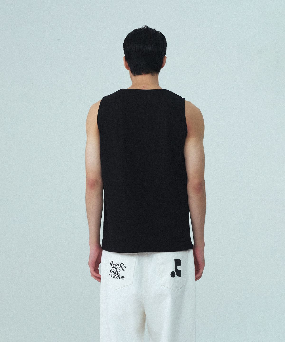 레스트앤레크레이션(REST&RECREATION) LAYERED TANK TOP - BLACK