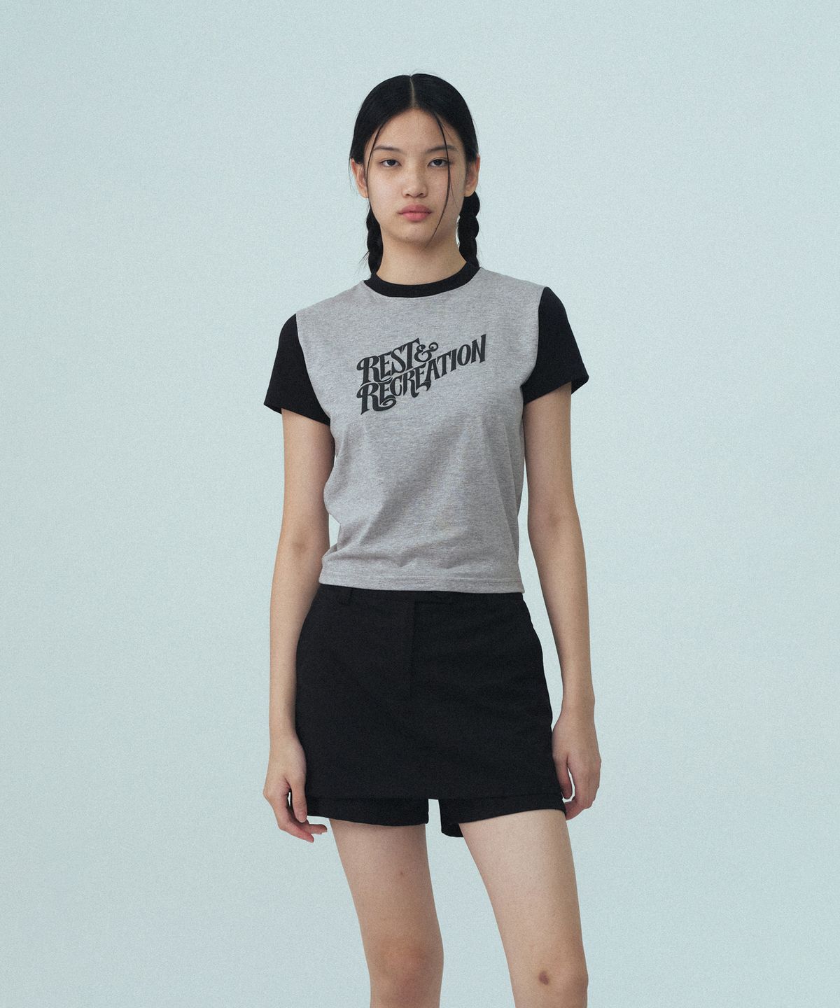 레스트앤레크레이션(REST&RECREATION) WAVE LOGO COLORATION T-SHIRT - GREY
