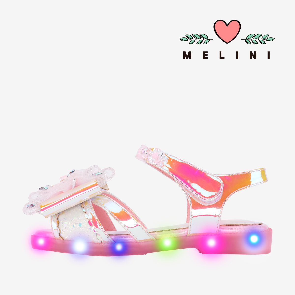 멜리니(MELINI) 여아구두 여아샌들 루루메이 LED-오로라 핑크