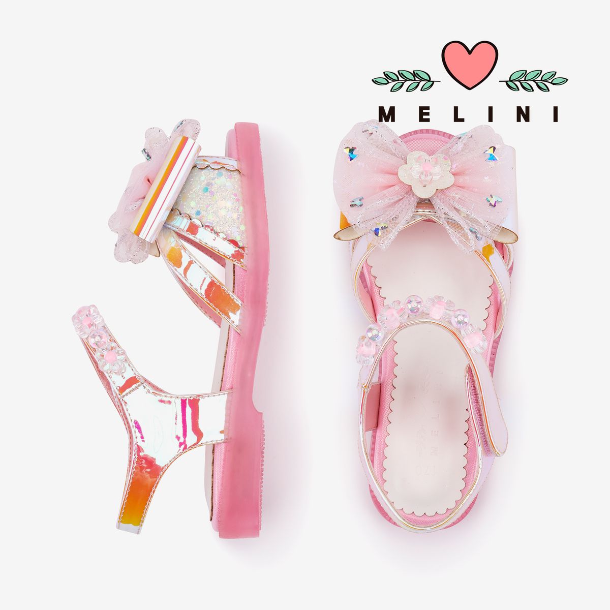 멜리니(MELINI) 여아구두 여아샌들 루루메이 LED-오로라 핑크