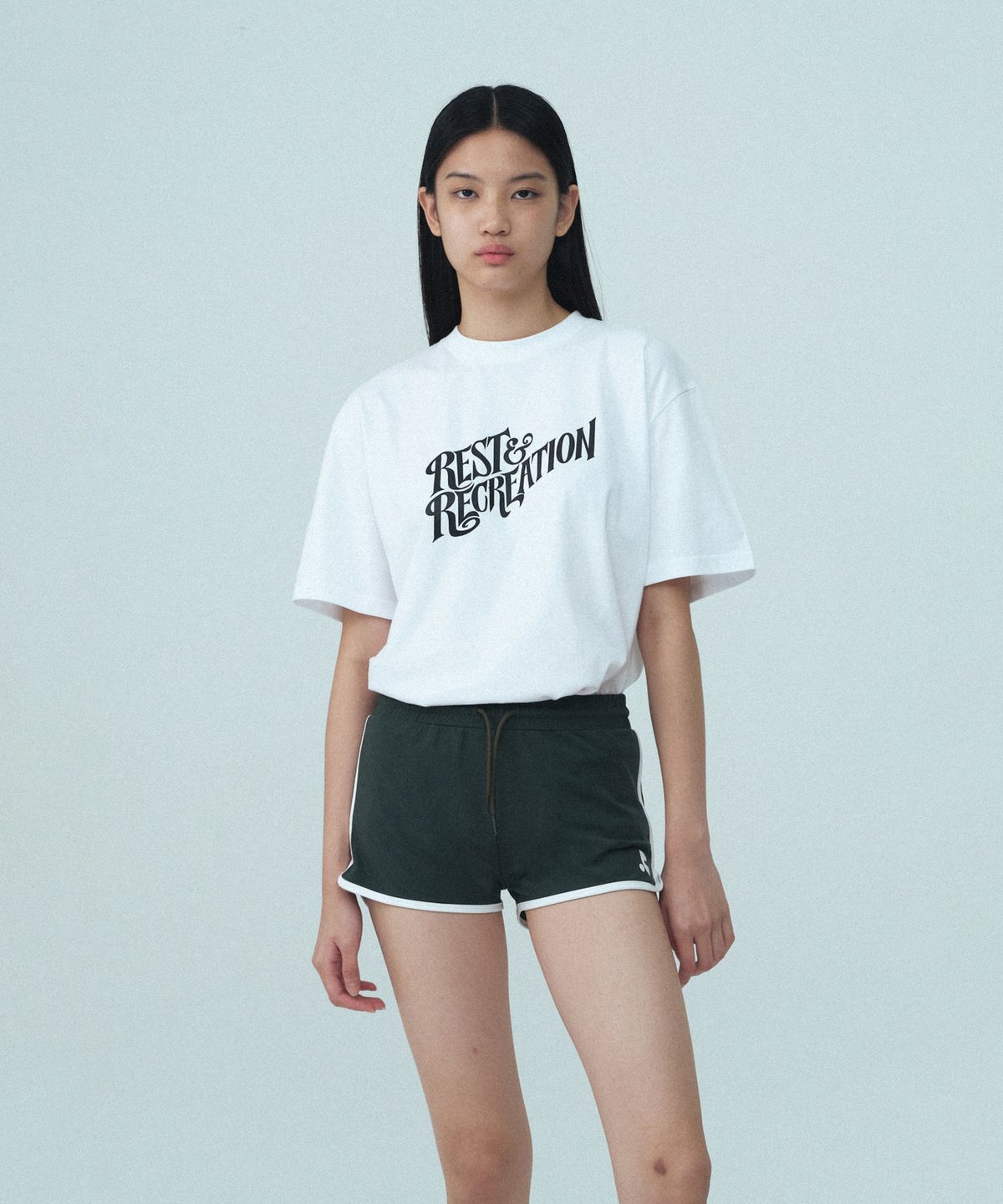 레스트앤레크레이션(REST&RECREATION) OVERSIZED WAVE LOGO T-SHIRT - WHITE