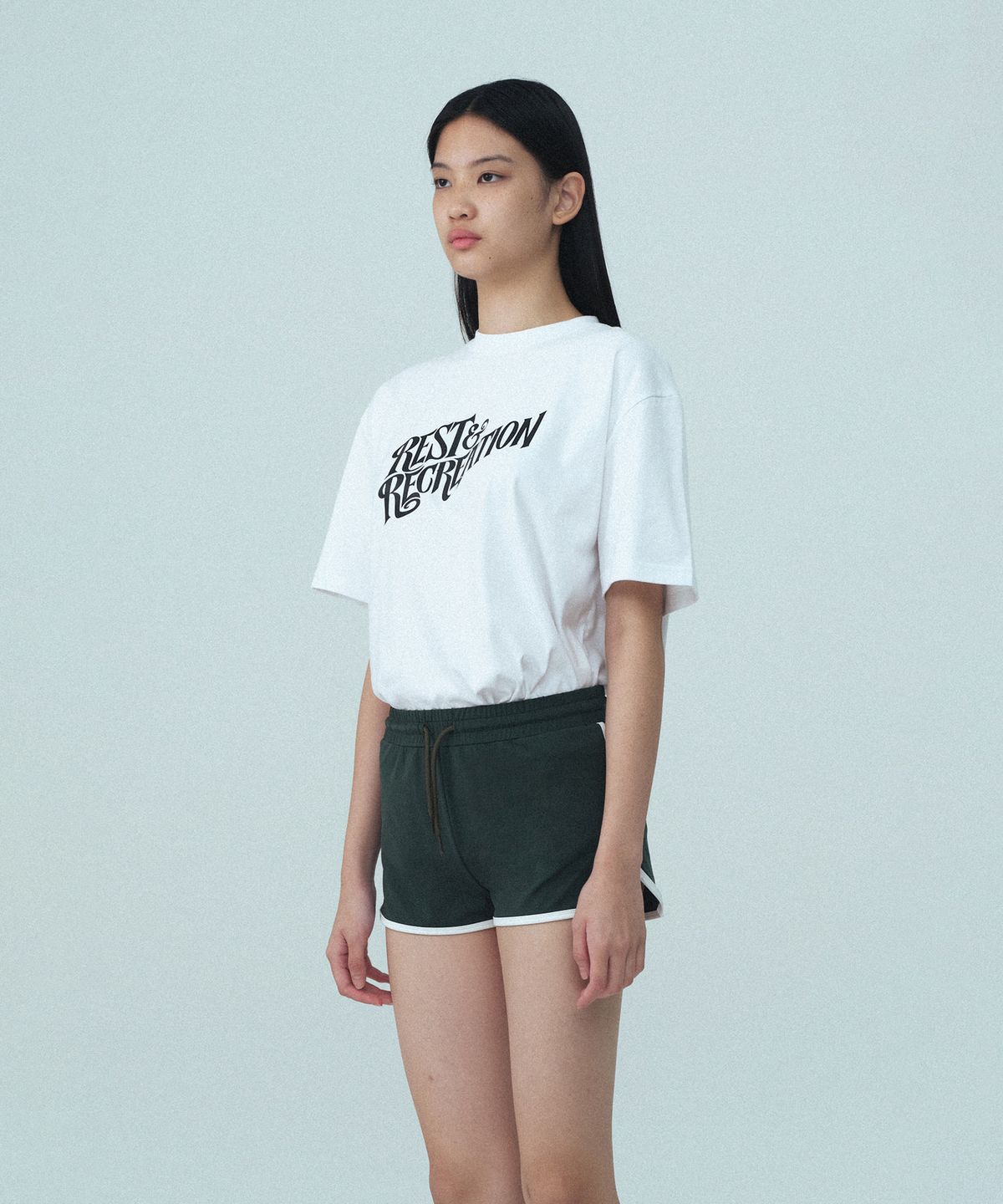 레스트앤레크레이션(REST&RECREATION) OVERSIZED WAVE LOGO T-SHIRT - WHITE