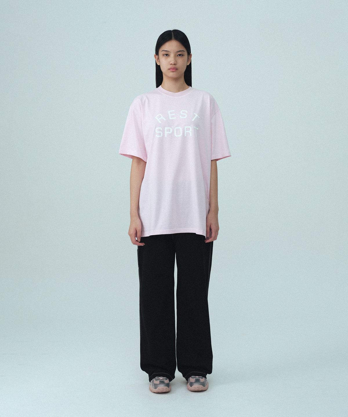 레스트앤레크레이션(REST&RECREATION) RS LOGO STITCH T-SHIRT - PINK