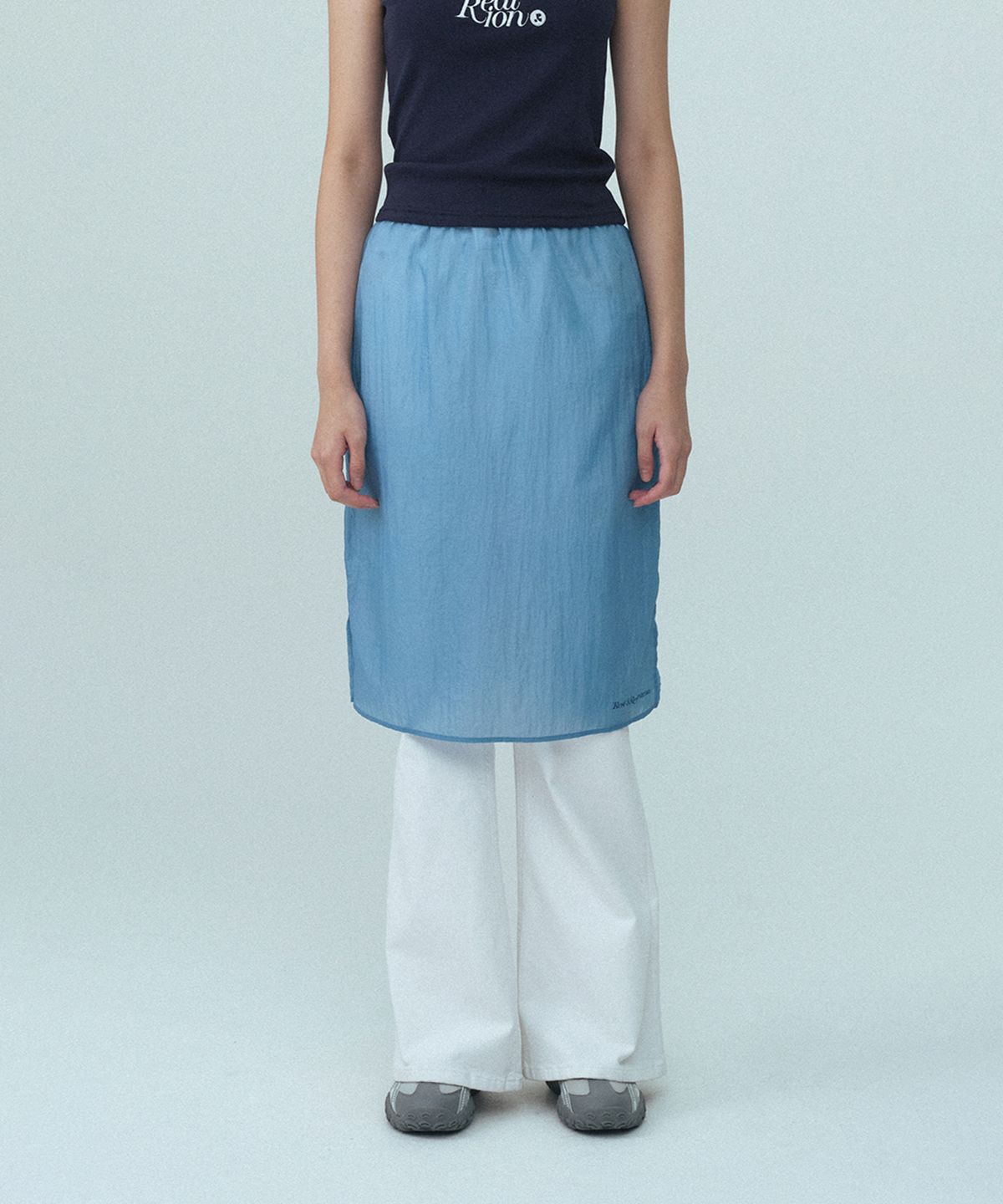 레스트앤레크레이션(REST&RECREATION) SEE THROUGH SKIRT - BLUE