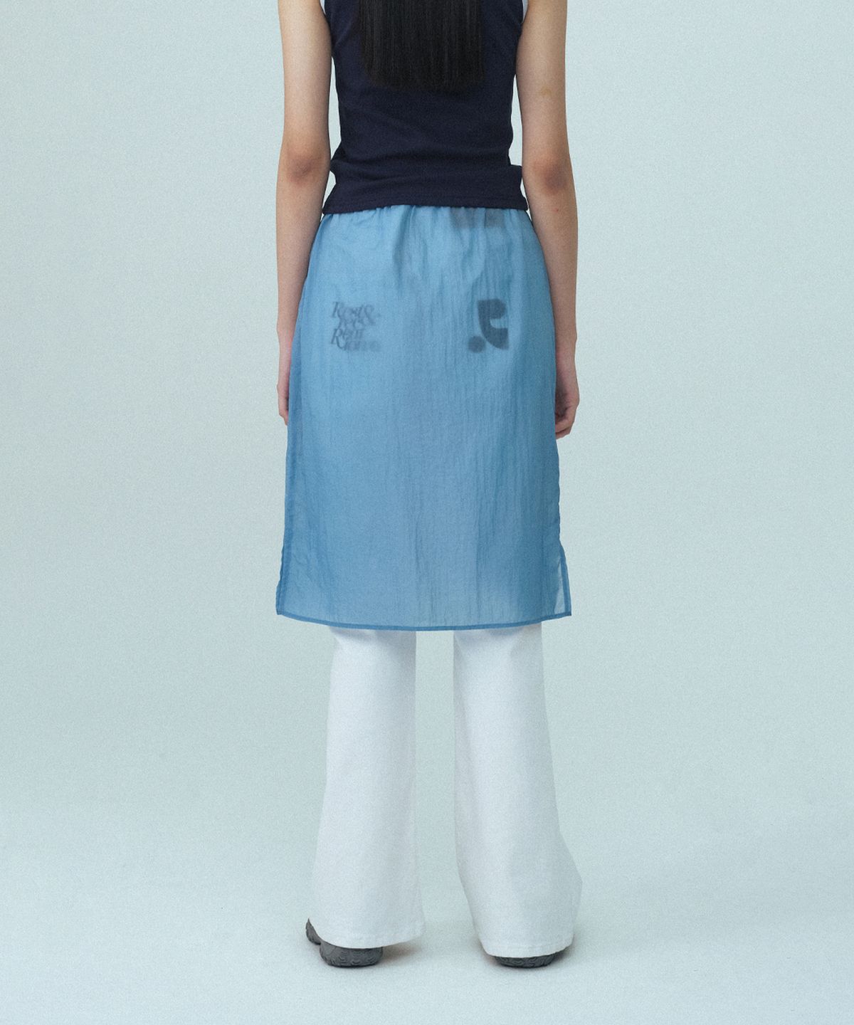레스트앤레크레이션(REST&RECREATION) SEE THROUGH SKIRT - BLUE