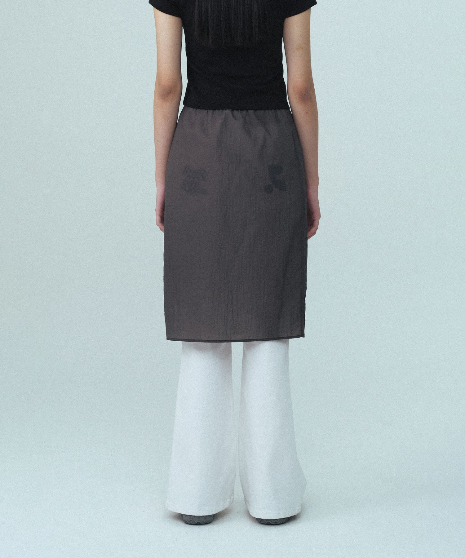 【Rest & Recreation】 SEE-THROUGH SKIRT / 追跡付 MUSINSA | REST&RECREATION SEE THROUGH SKIRT - CHARCOAL