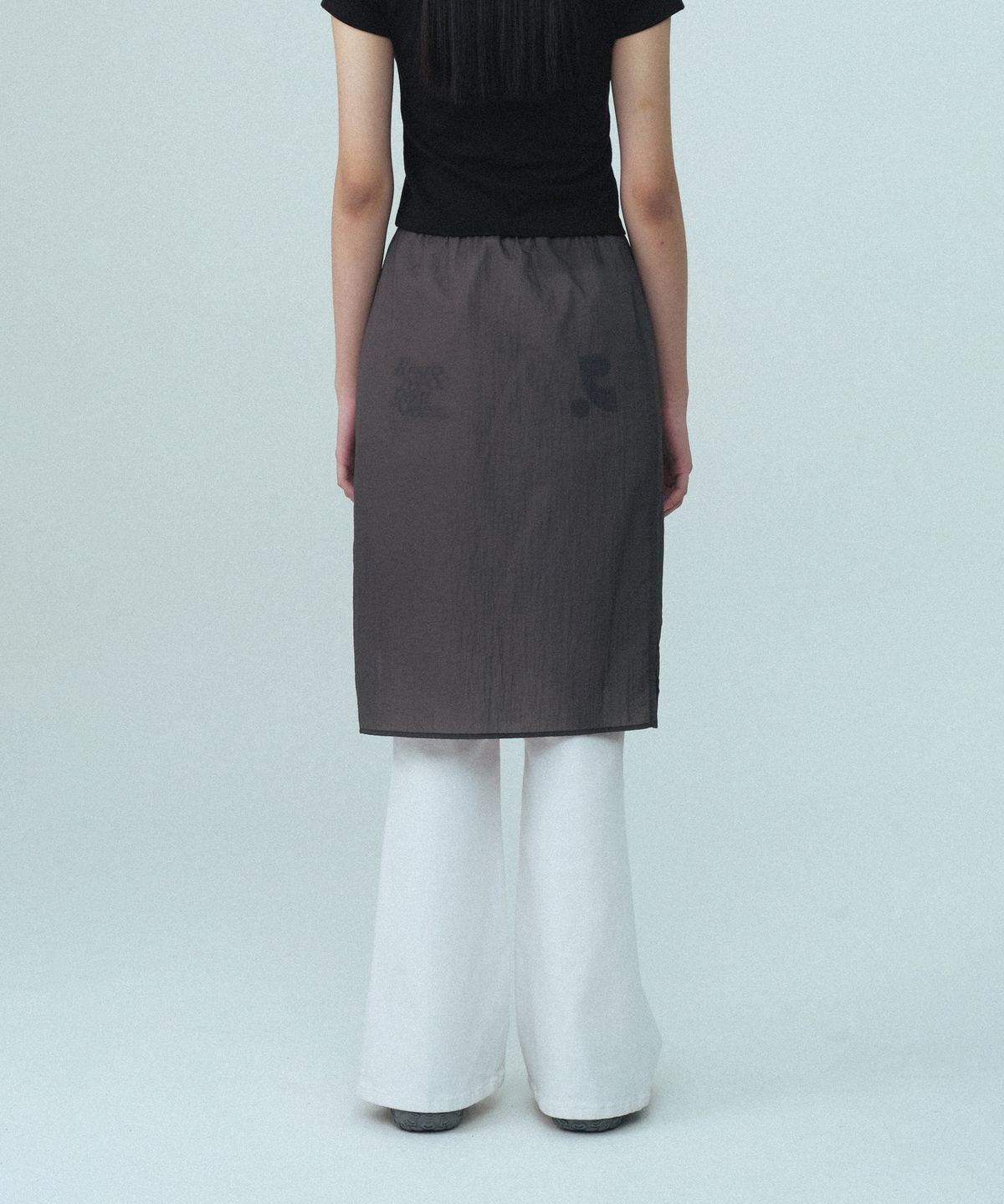 레스트앤레크레이션(REST&RECREATION) SEE THROUGH SKIRT - CHARCOAL