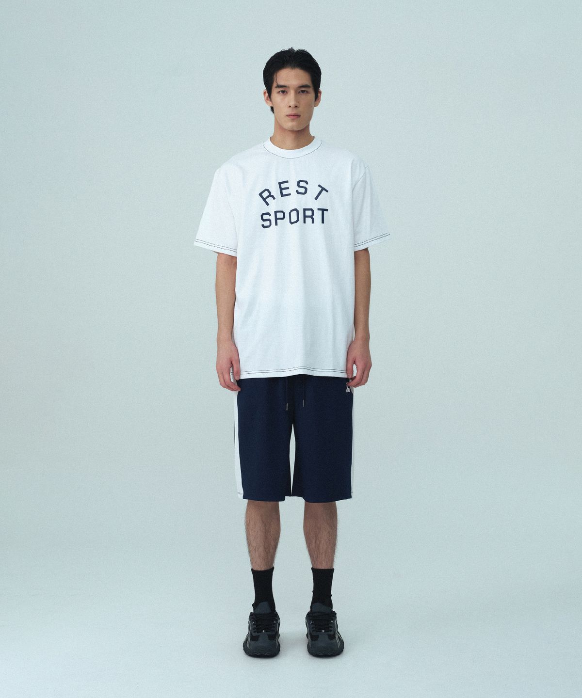 레스트앤레크레이션(REST&RECREATION) COLORATION JERSEY SHORTS - NAVY