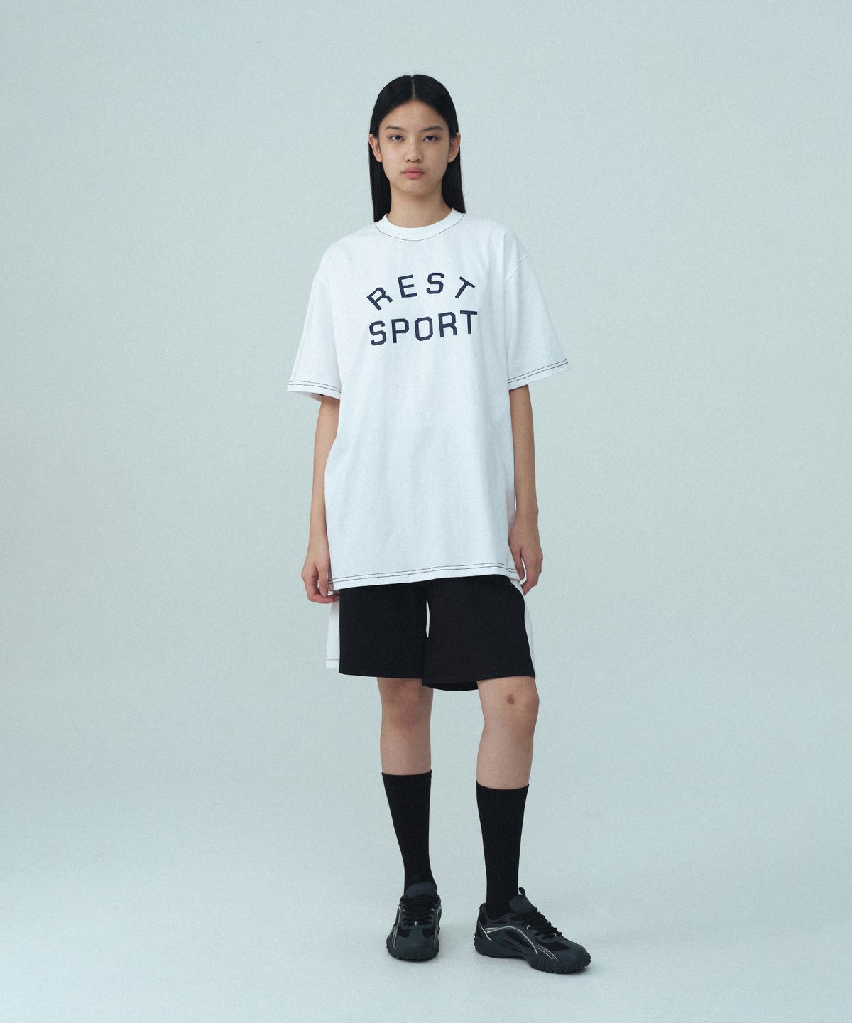 레스트앤레크레이션(REST&RECREATION) COLORATION JERSEY SHORTS - BLACK