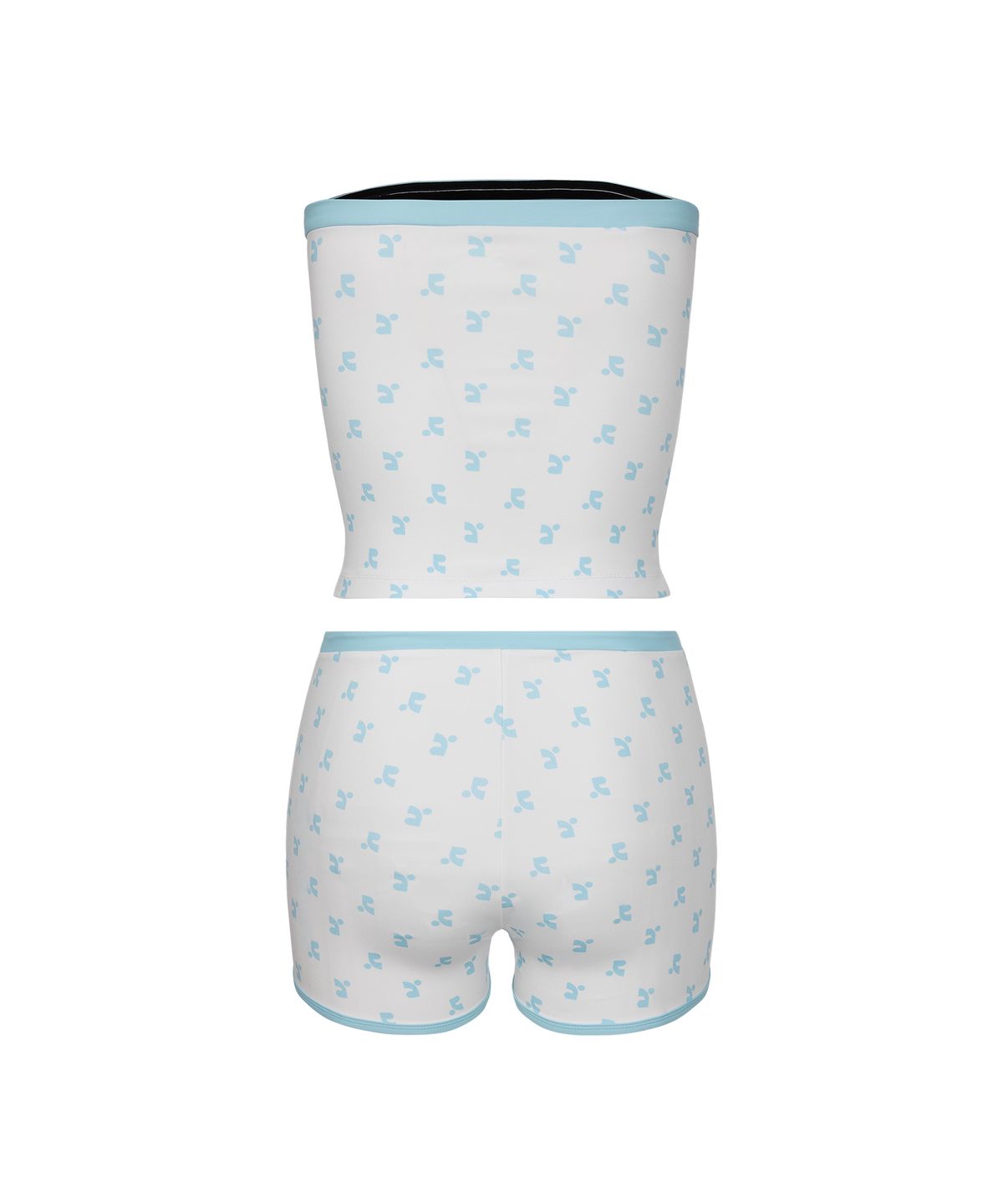 레스트앤레크레이션(REST&RECREATION) LOGO PATTERN TUBE TOP BIKINI - WHITE