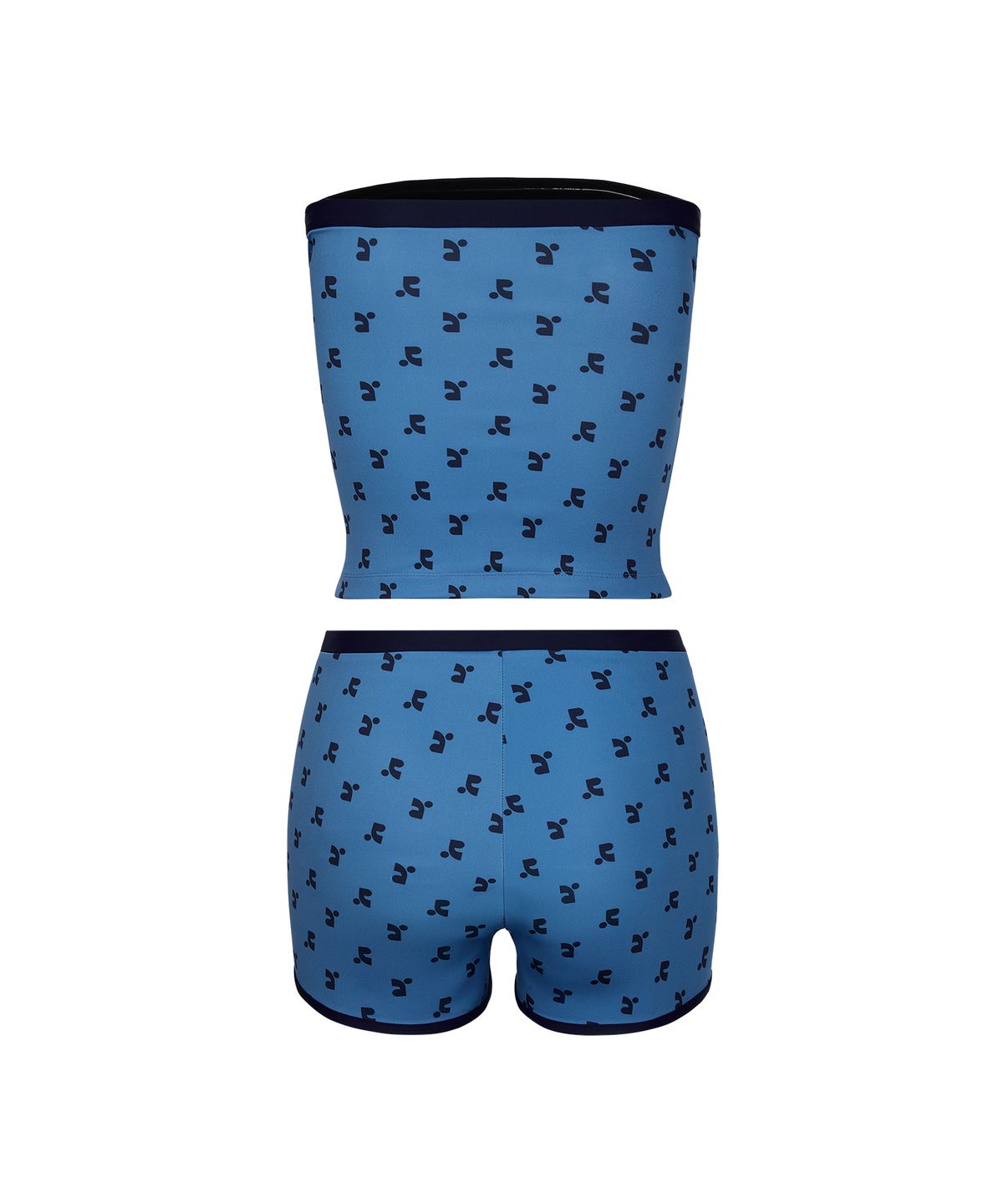 레스트앤레크레이션(REST&RECREATION) LOGO PATTERN TUBE TOP BIKINI - BLUE