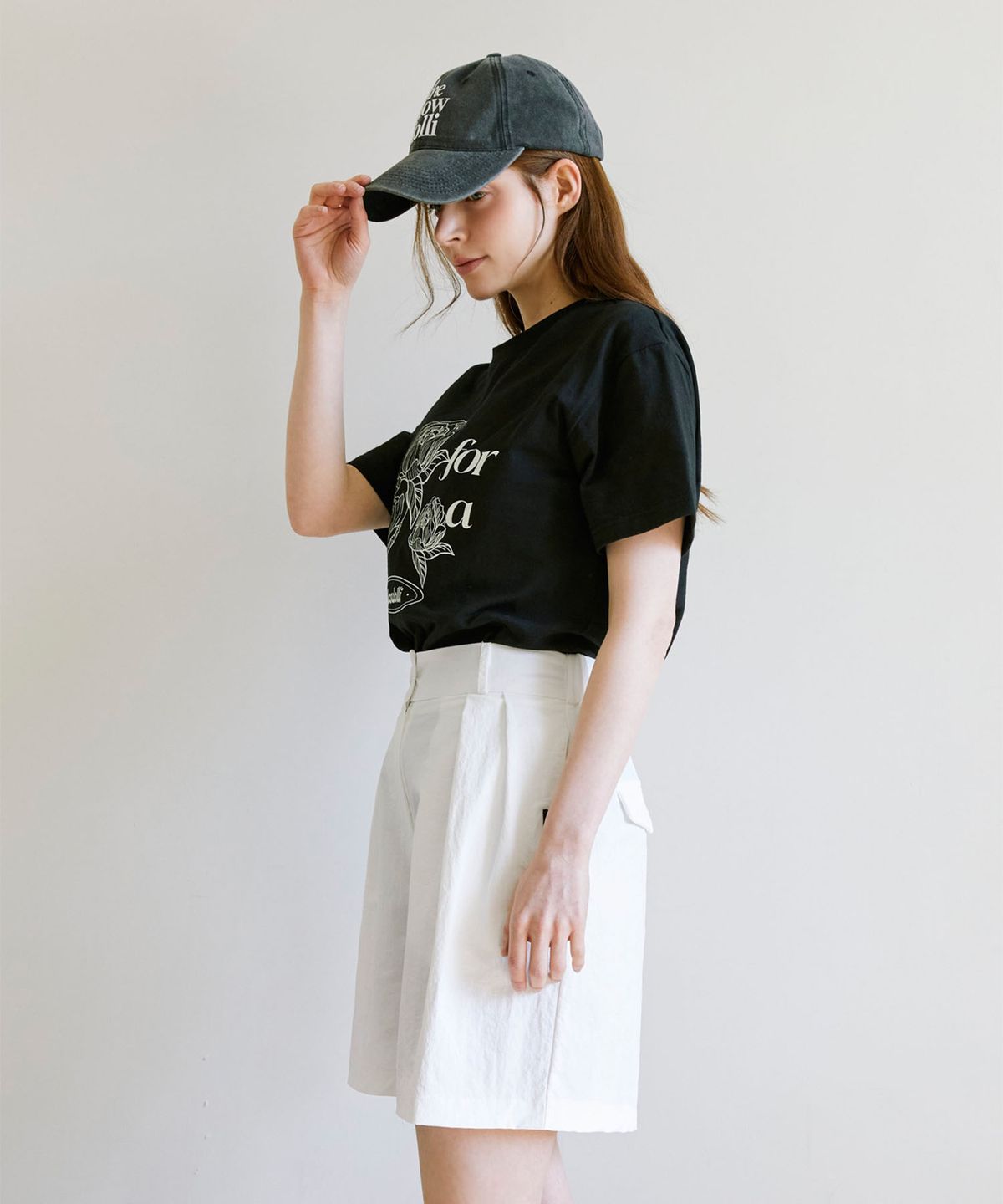 슬로우롤리(SLOWLOLLI) Flower-lettering t-shirt_2 Colors
