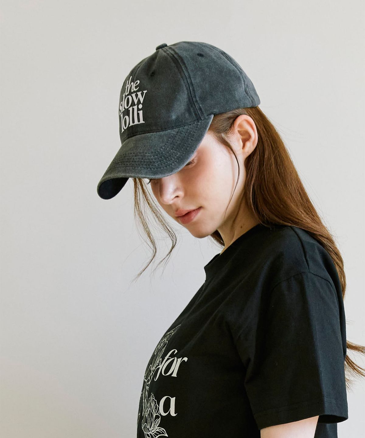 슬로우롤리(SLOWLOLLI) Flower-lettering t-shirt_2 Colors
