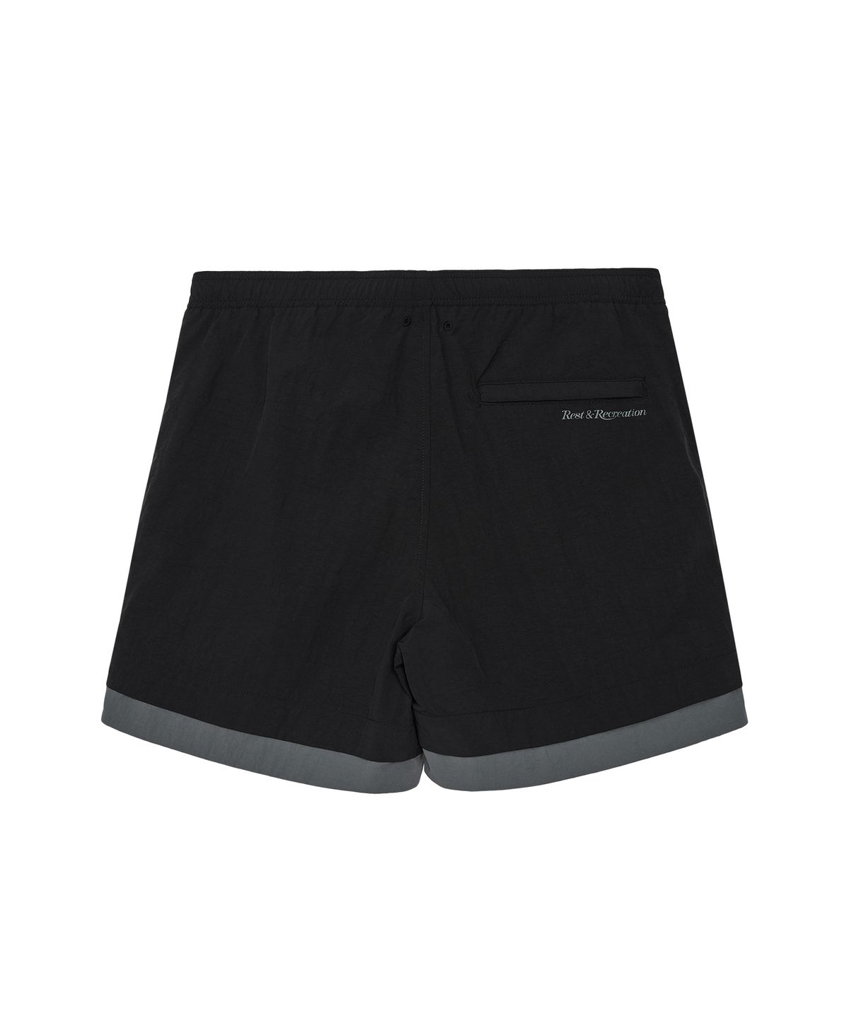레스트앤레크레이션(REST&RECREATION) LAYERED SWIM SHORTS - BLACK
