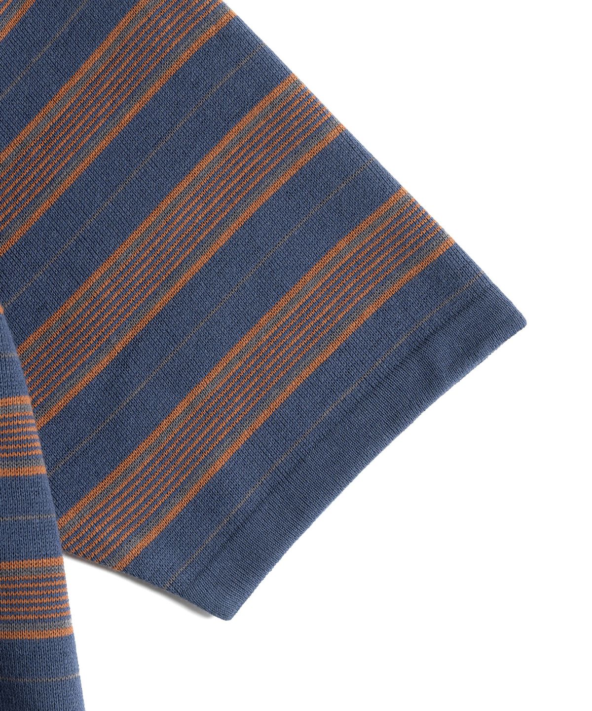 와일드 브릭스(WILD BRICKS) W23 KNITTED STRIPE T-SHIRT (blue&brown)