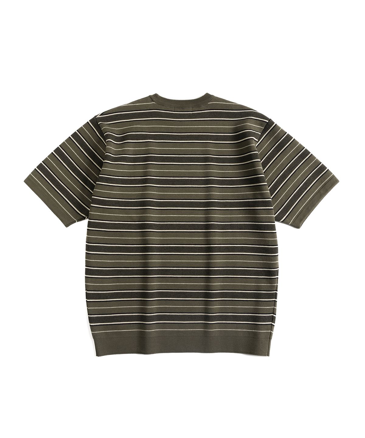 와일드 브릭스(WILD BRICKS) W23 KNITTED STRIPE T-SHIRT (olive&black)