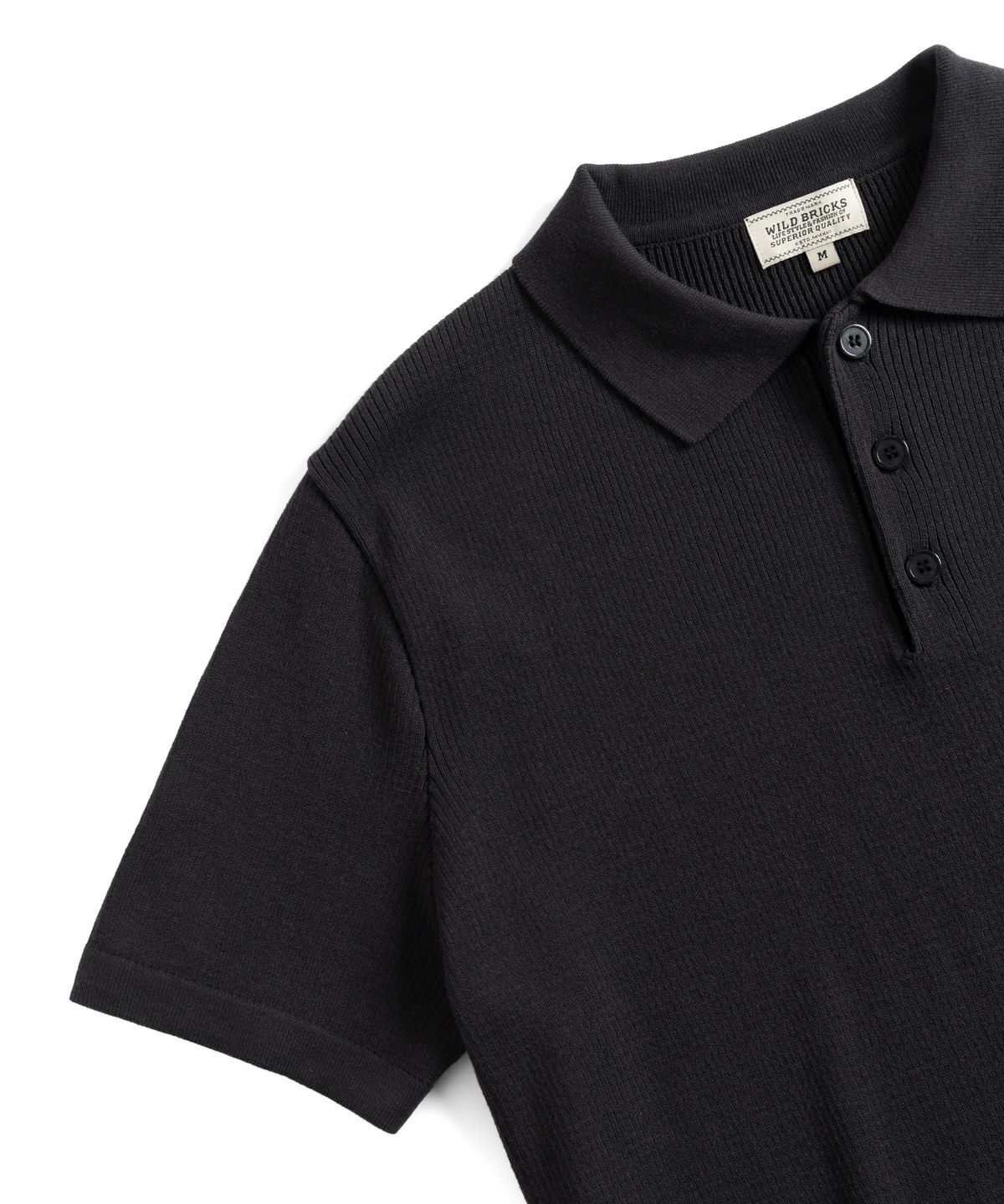 와일드 브릭스(WILD BRICKS) W23 KNITTED POLO SHIRT (ash black)