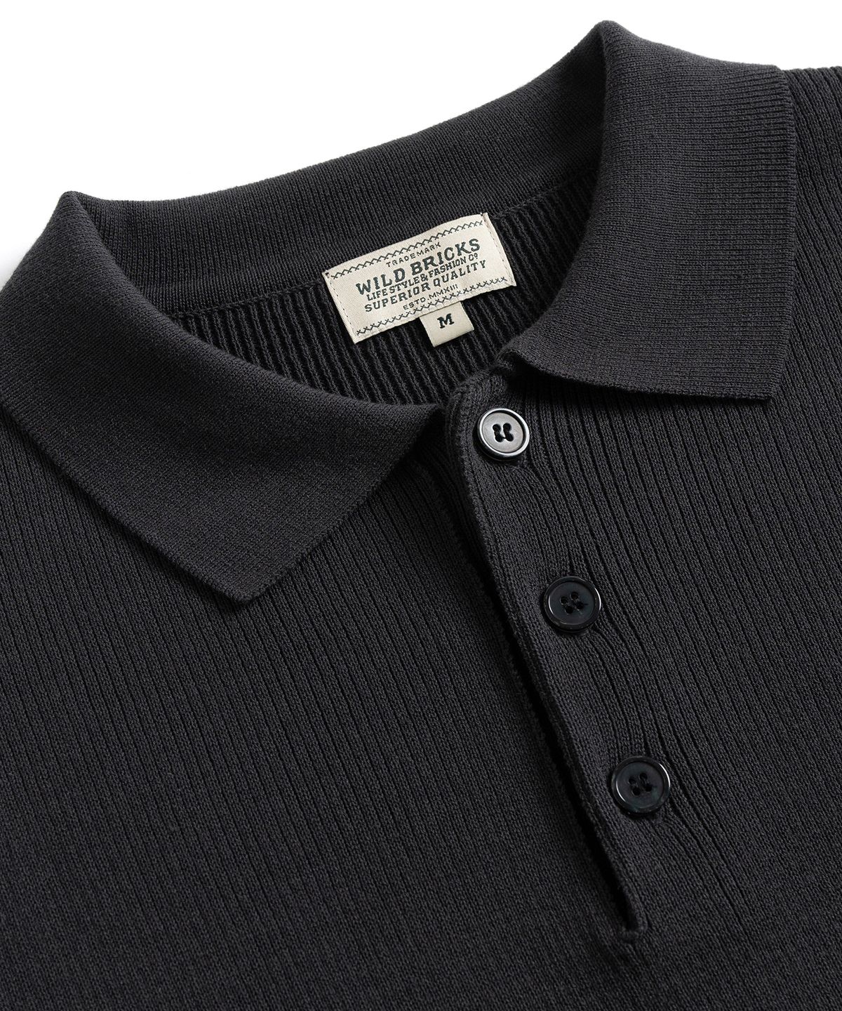 와일드 브릭스(WILD BRICKS) W23 KNITTED POLO SHIRT (ash black)