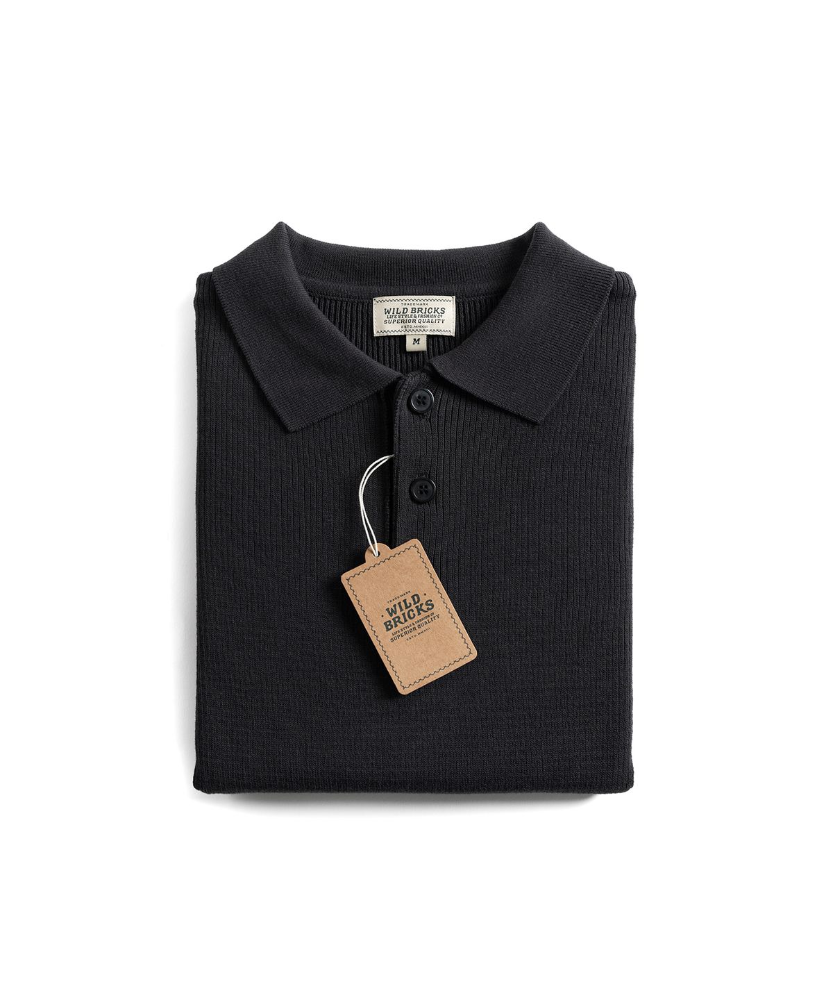 와일드 브릭스(WILD BRICKS) W23 KNITTED POLO SHIRT (ash black)