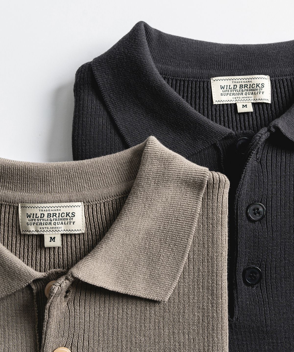 와일드 브릭스(WILD BRICKS) W23 KNITTED POLO SHIRT (ash black)