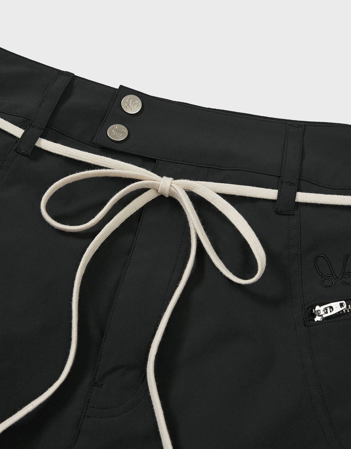 엠엠더블유(MMW) [MMW] STRING MID SKIRT (BLACK)