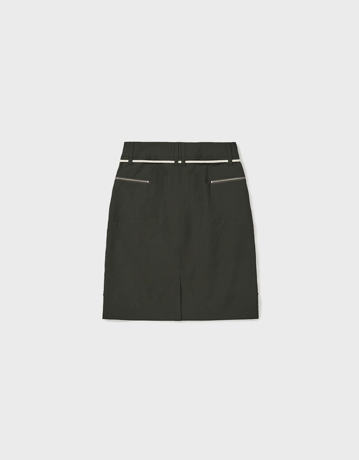 엠엠더블유(MMW) [MMW] STRING MID SKIRT (CHARCOAL)