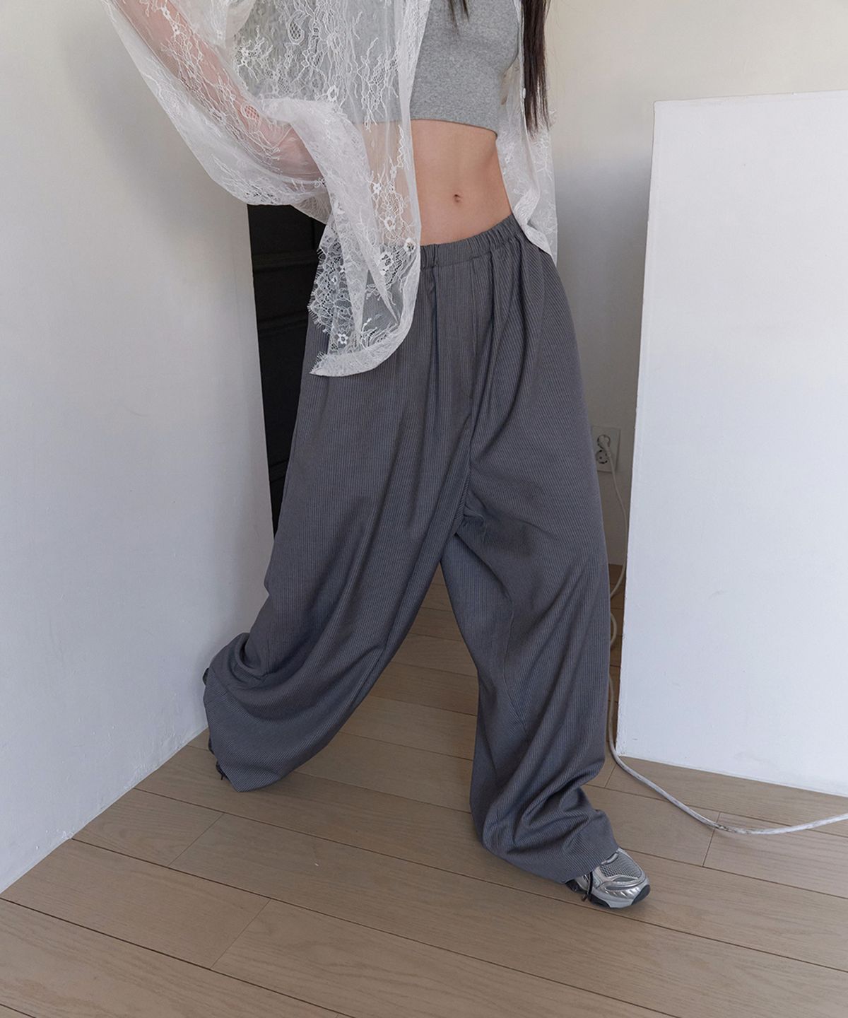 랑거(LANGER) demu banding stripe pants (2Color)