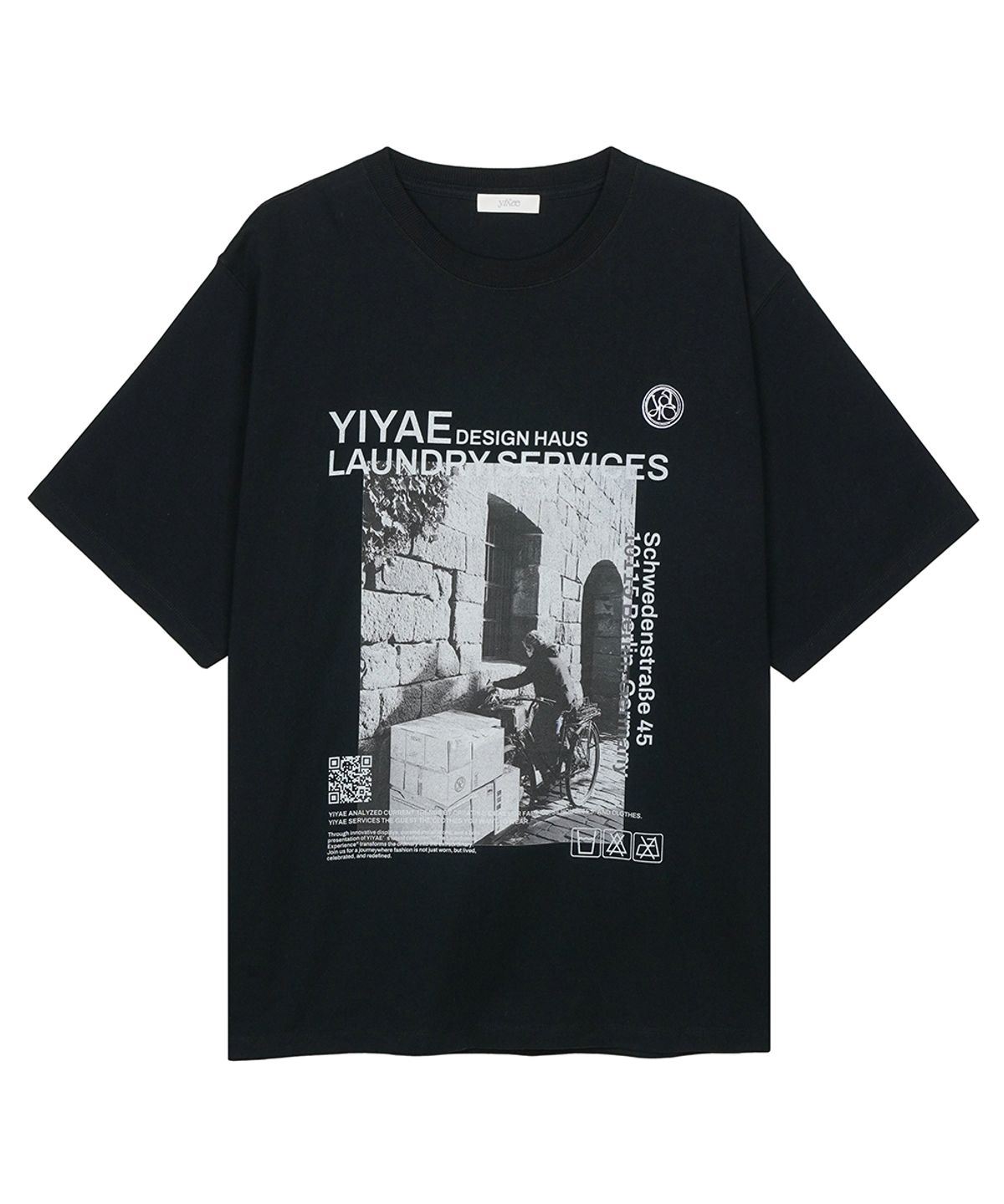 이예(YIYAE) Vintage Alley Laundry T-shirt _ BLACK