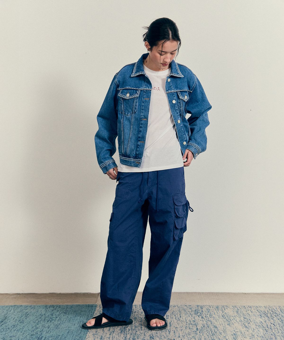 프리터(FRITUR) Stitch Denim Jacket Blue_F251JK03