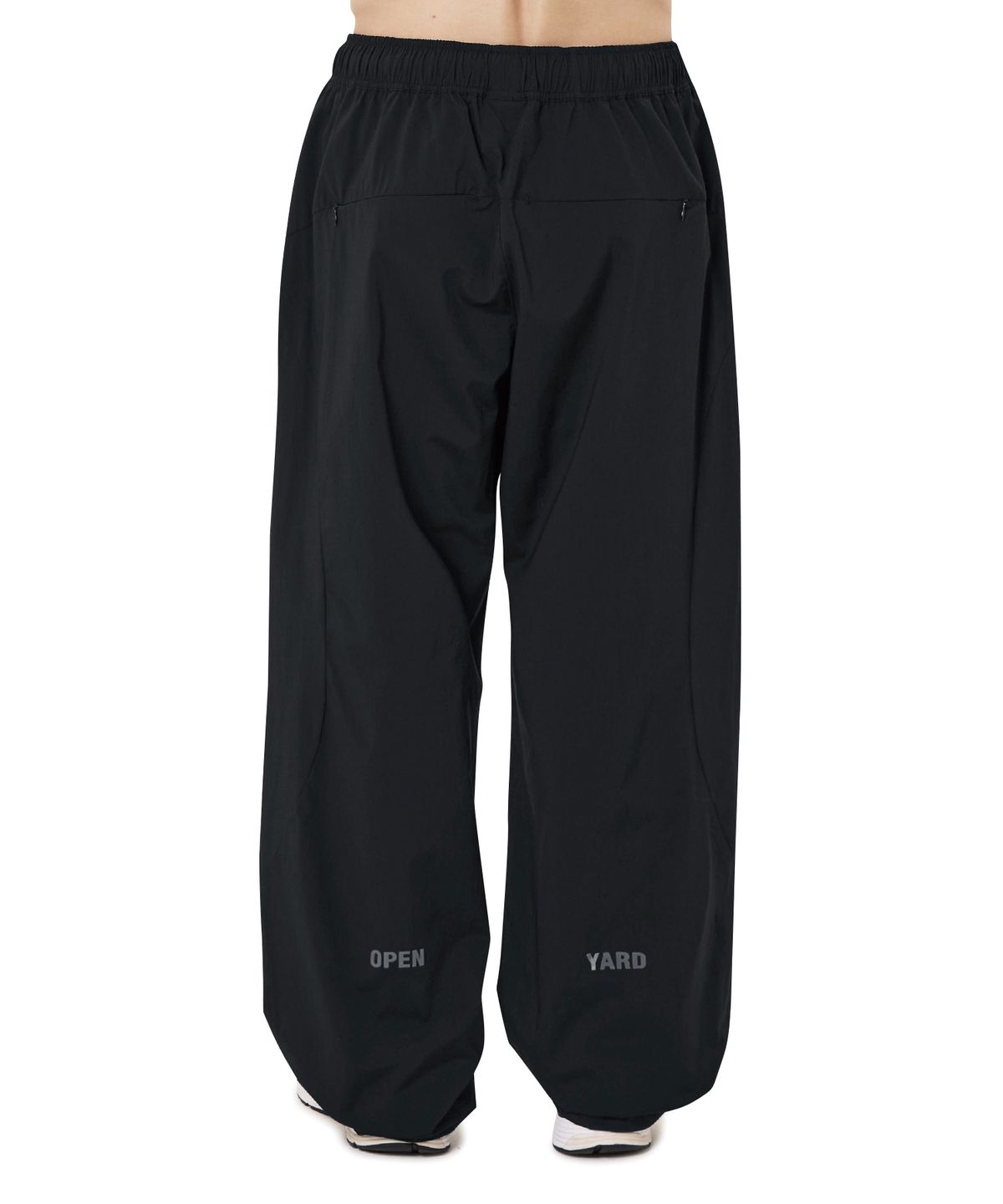 오픈야드(오와이)(OPENYARD(OY)) SIDE CIRCULAR ZIP HIGH NYLON PANTS - BLACK