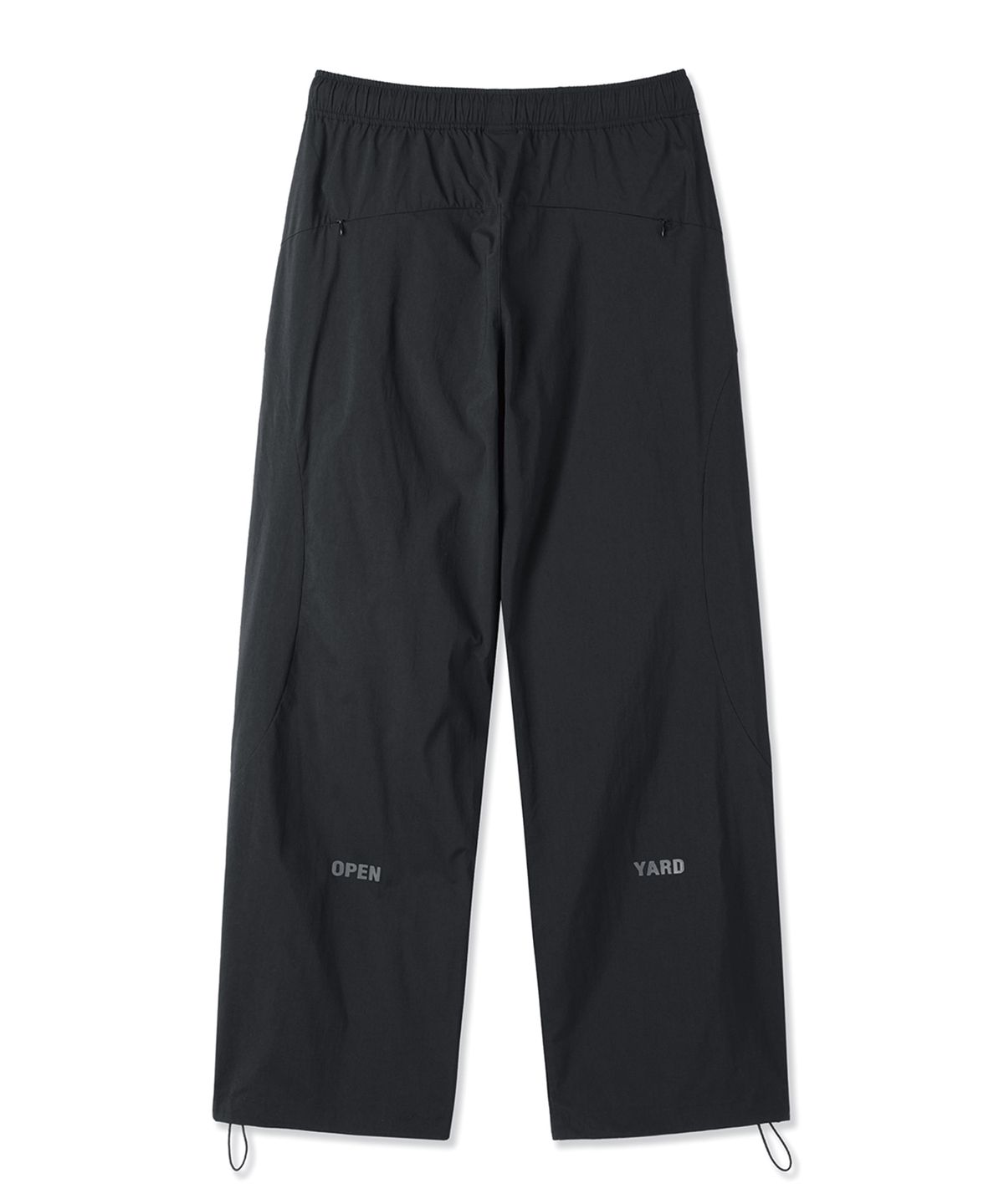 오픈야드(오와이)(OPENYARD(OY)) SIDE CIRCULAR ZIP HIGH NYLON PANTS - BLACK