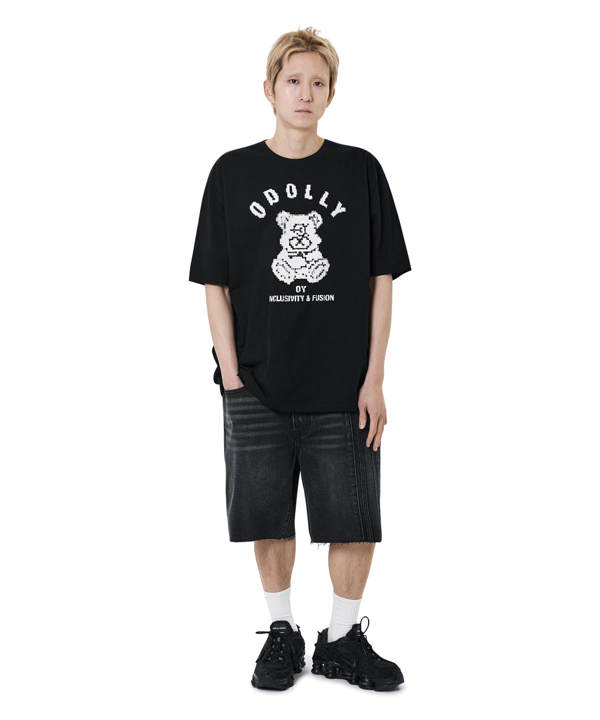 오픈야드(오와이)(OPENYARD(OY)) ARCH MOSAIC DOLLY TEE - BLACK