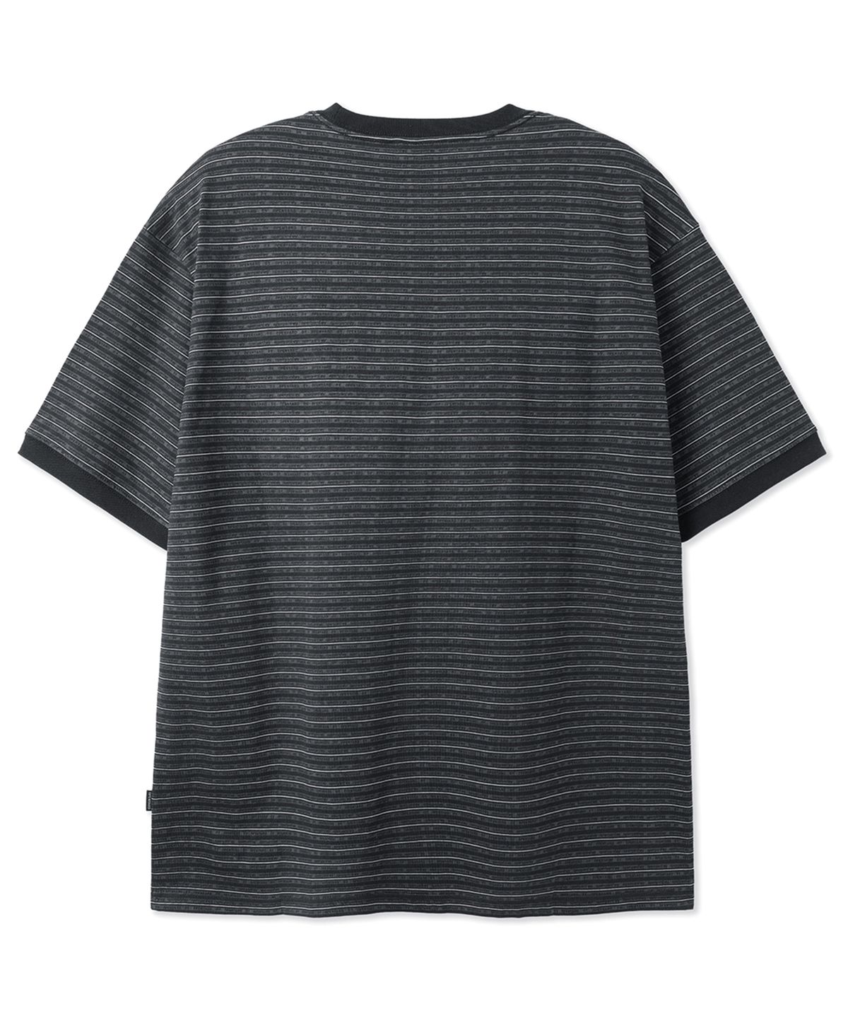 오픈야드(오와이)(OPENYARD(OY)) LOGO STRIPE RINGER TEE - BLACK