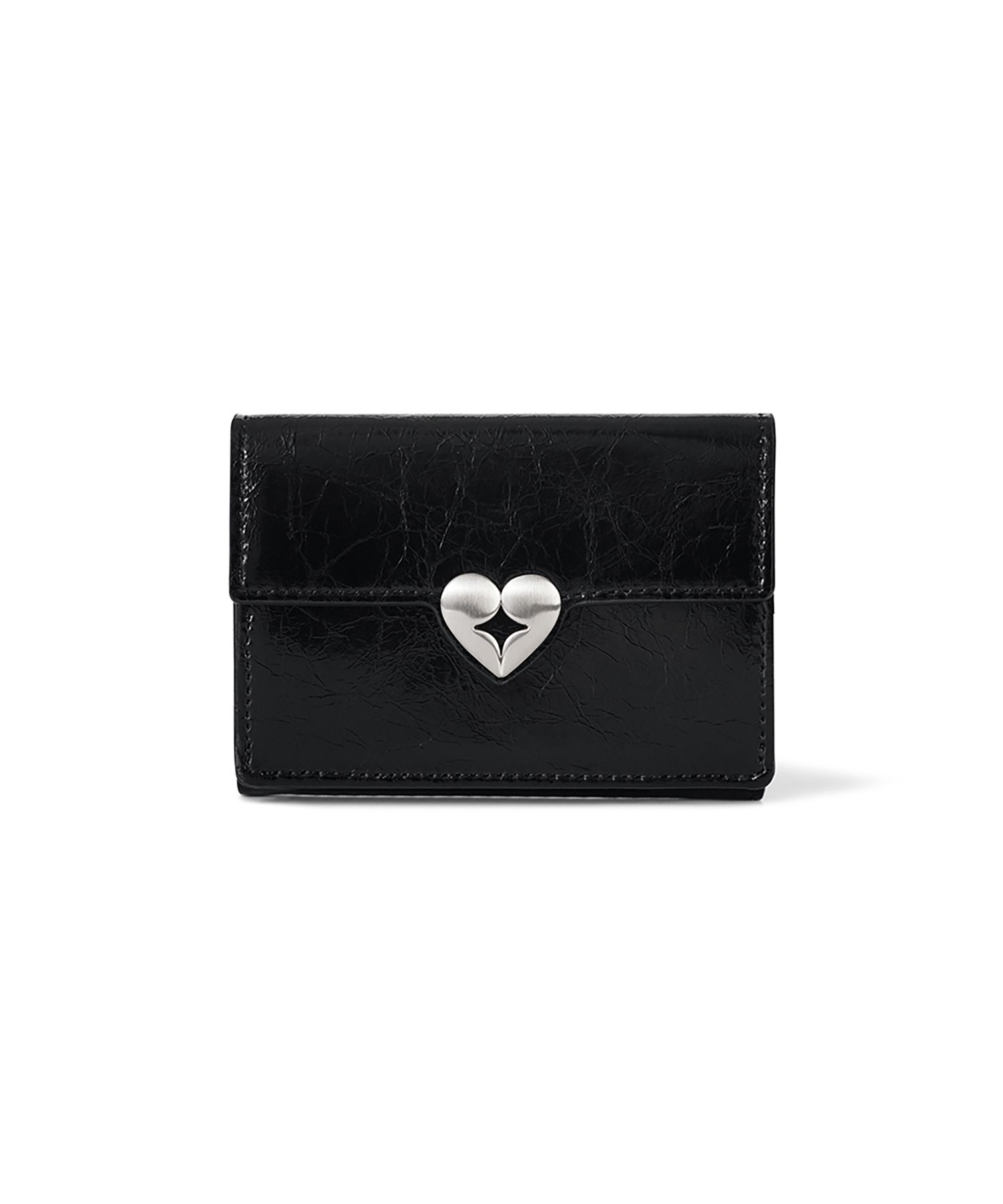 FENNEC★ HEARTY TRIPLE WALLET MUSINSA | fennec HEARTY TRIPLE WALLET - BLACK