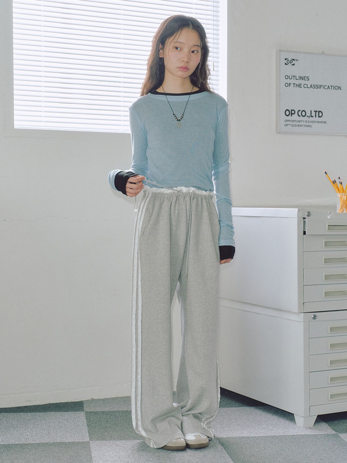 로우비(LOWBI) CANDY TENCEL T-SHIRTS SKY BLUE