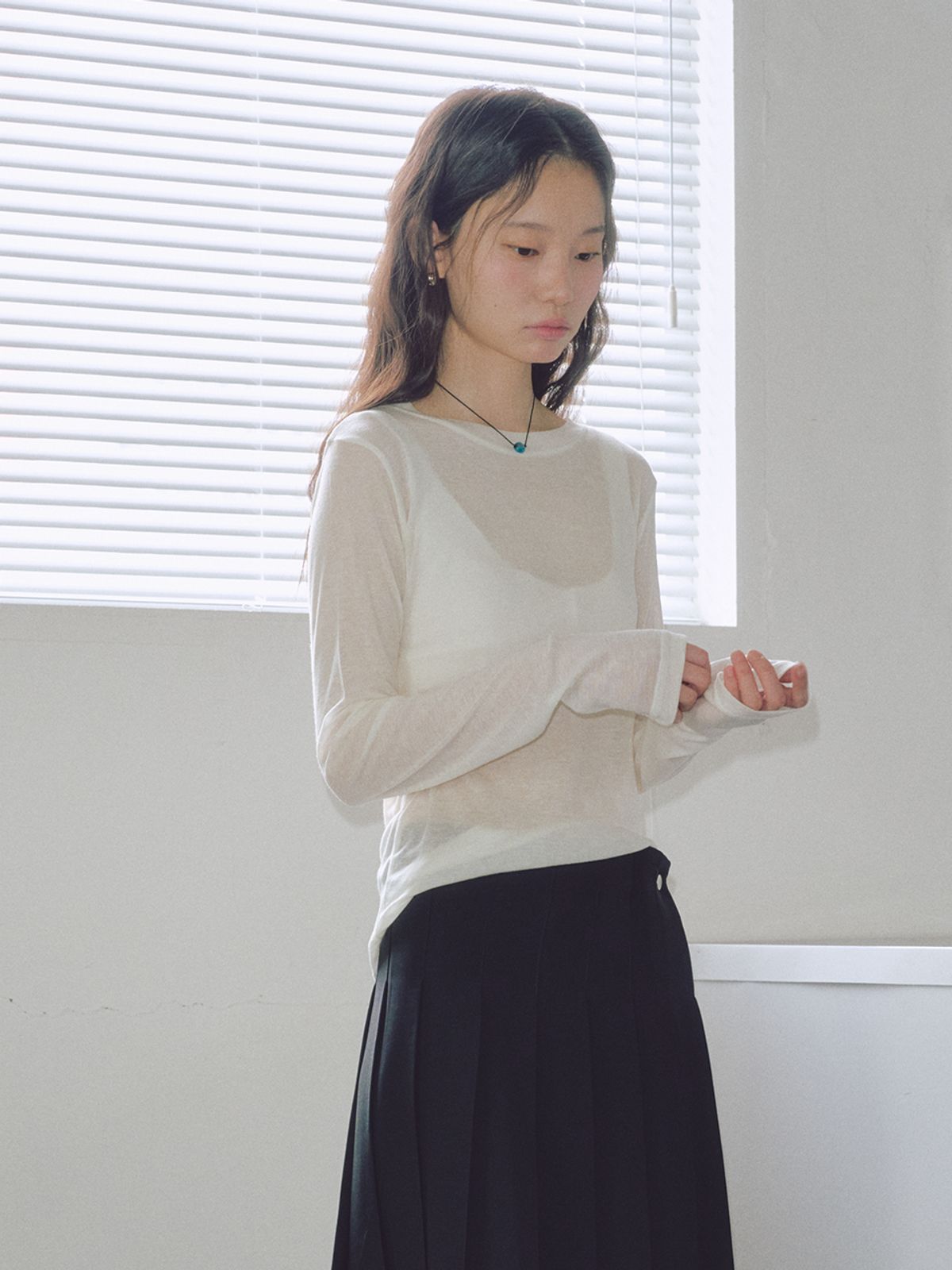로우비(LOWBI) CANDY TENCEL T-SHIRTS WHITE