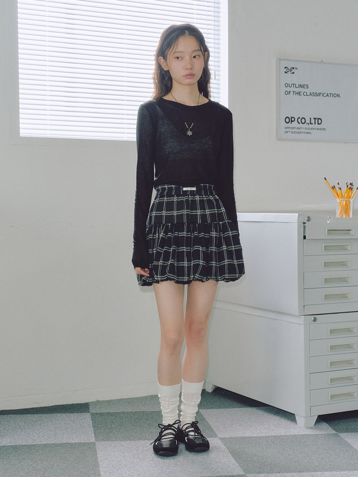 로우비(LOWBI) CANDY TENCEL T-SHIRTS BLACK