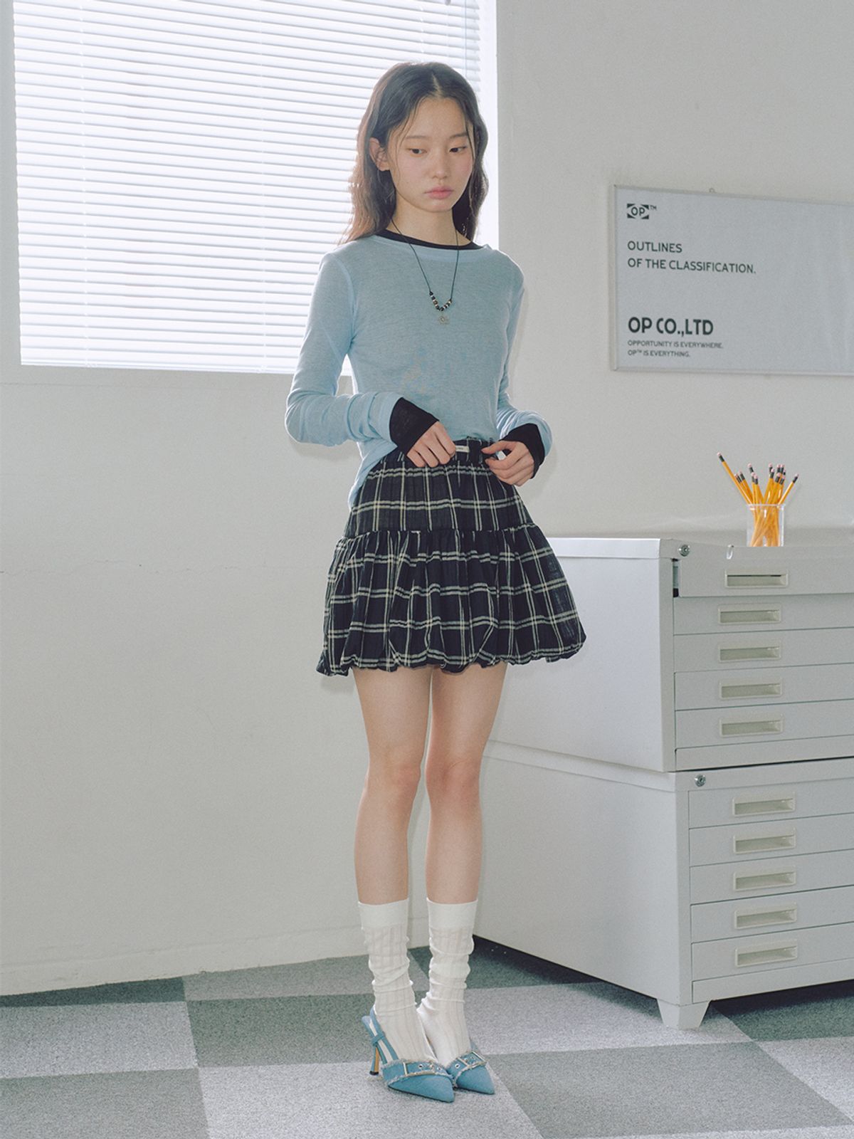 로우비(LOWBI) CANDY TENCEL T-SHIRTS BLACK