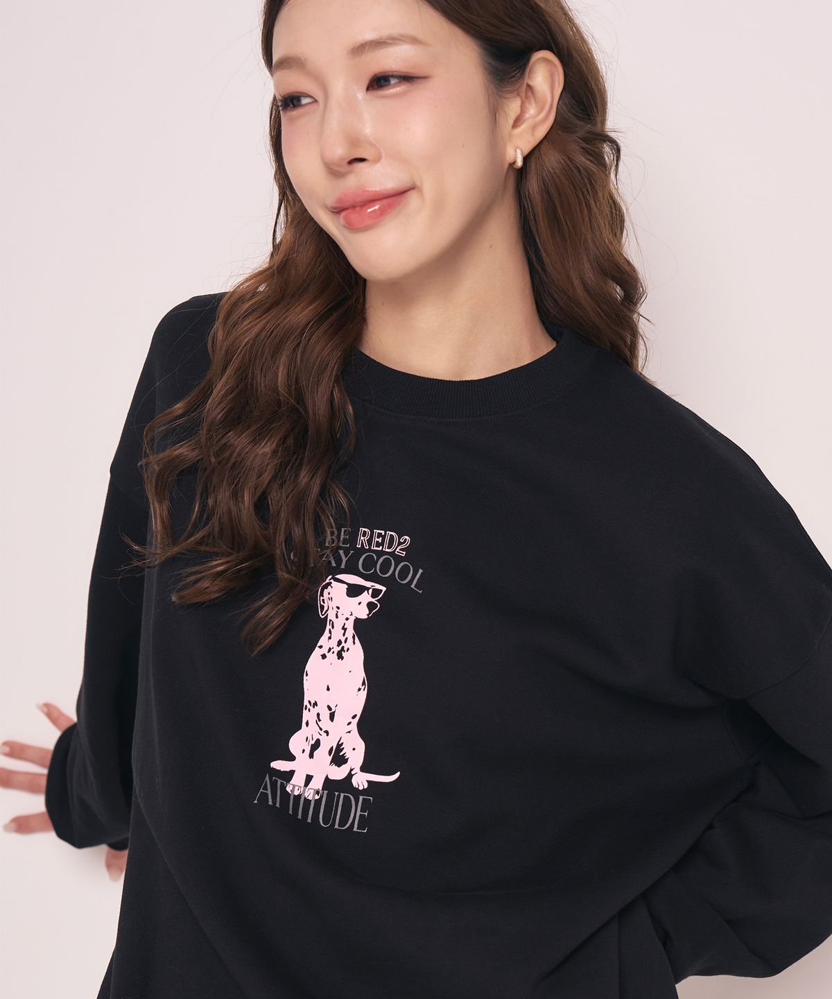 레디(RED.2) 달마시안 맨투맨 블랙핑크