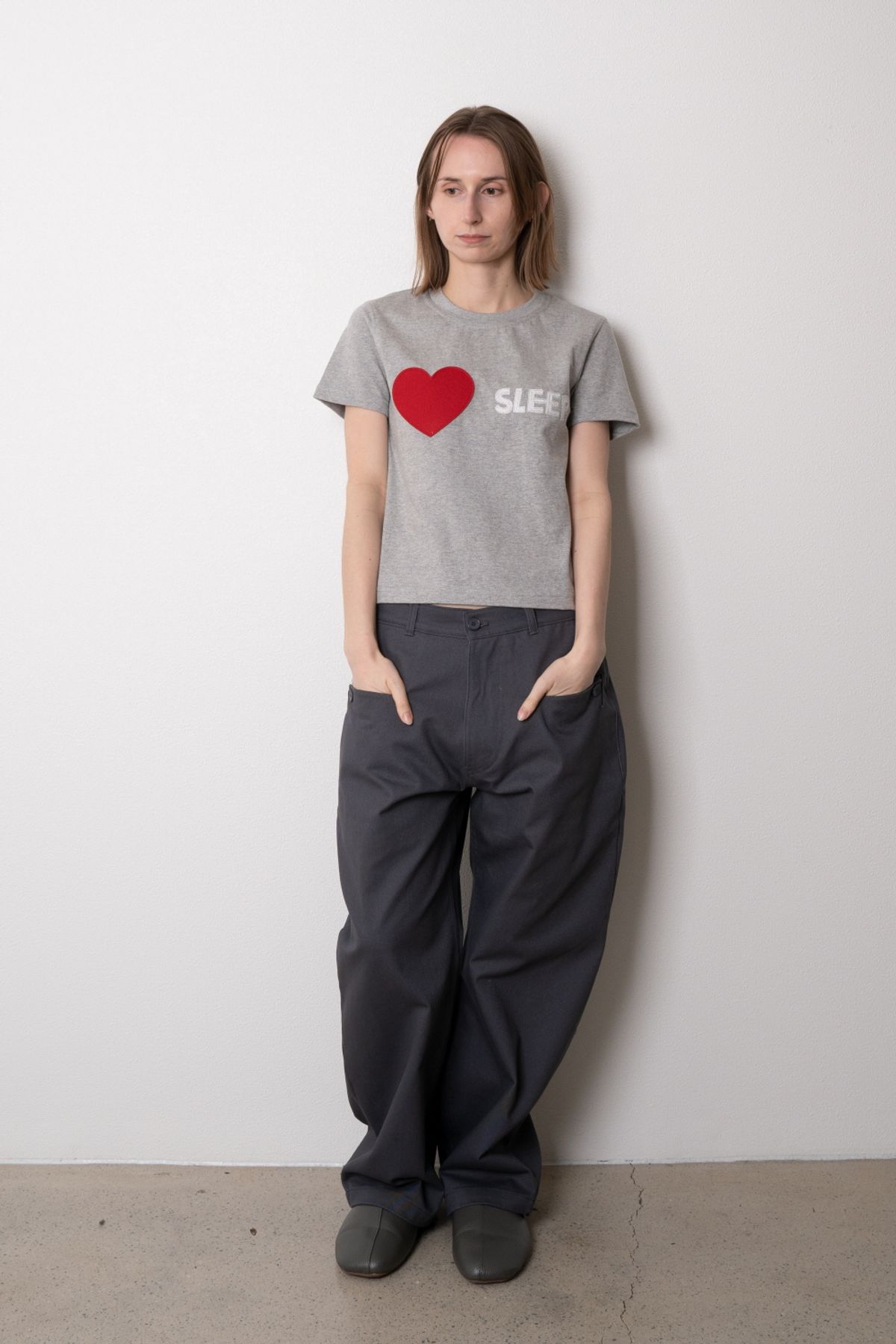 니드슬립(NEED SLEEP) 1/2 i love sleep tee [melange grey]