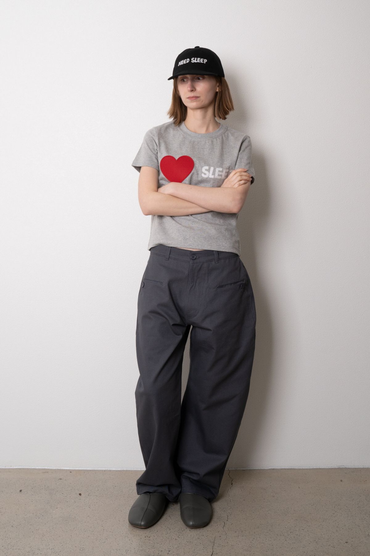 니드슬립(NEED SLEEP) 1/2 i love sleep tee [melange grey]