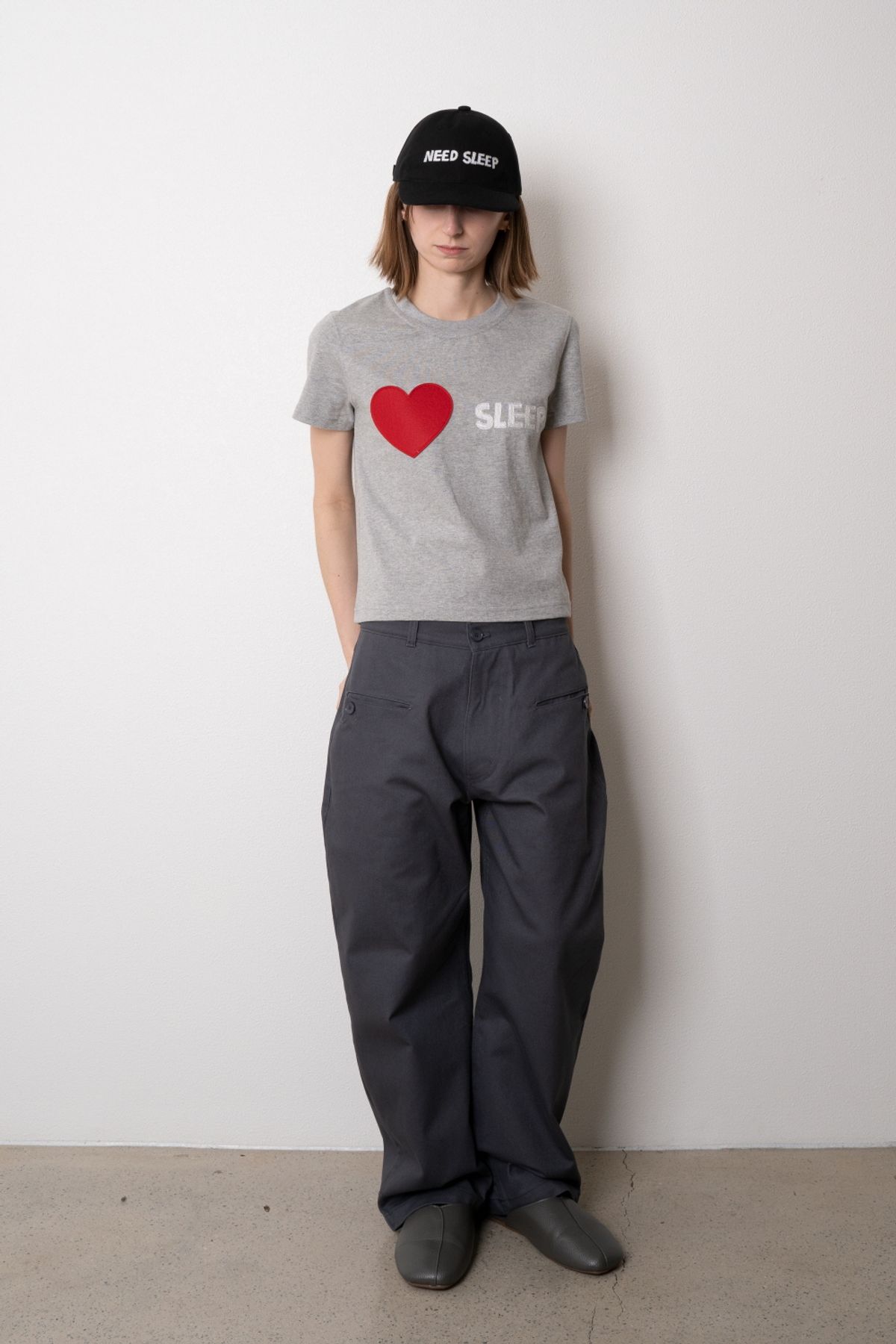 니드슬립(NEED SLEEP) 1/2 i love sleep tee [melange grey]