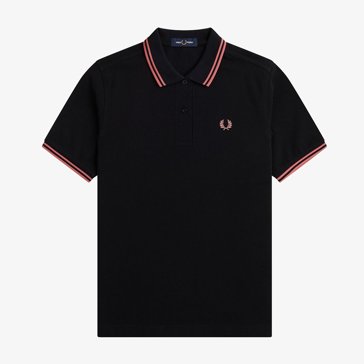 프레드페리(FRED PERRY) [G3600] 여성 트윈 팁 프레드페리 셔츠 - 블랙/퍼티 핑크 AFPF2513600-Z11