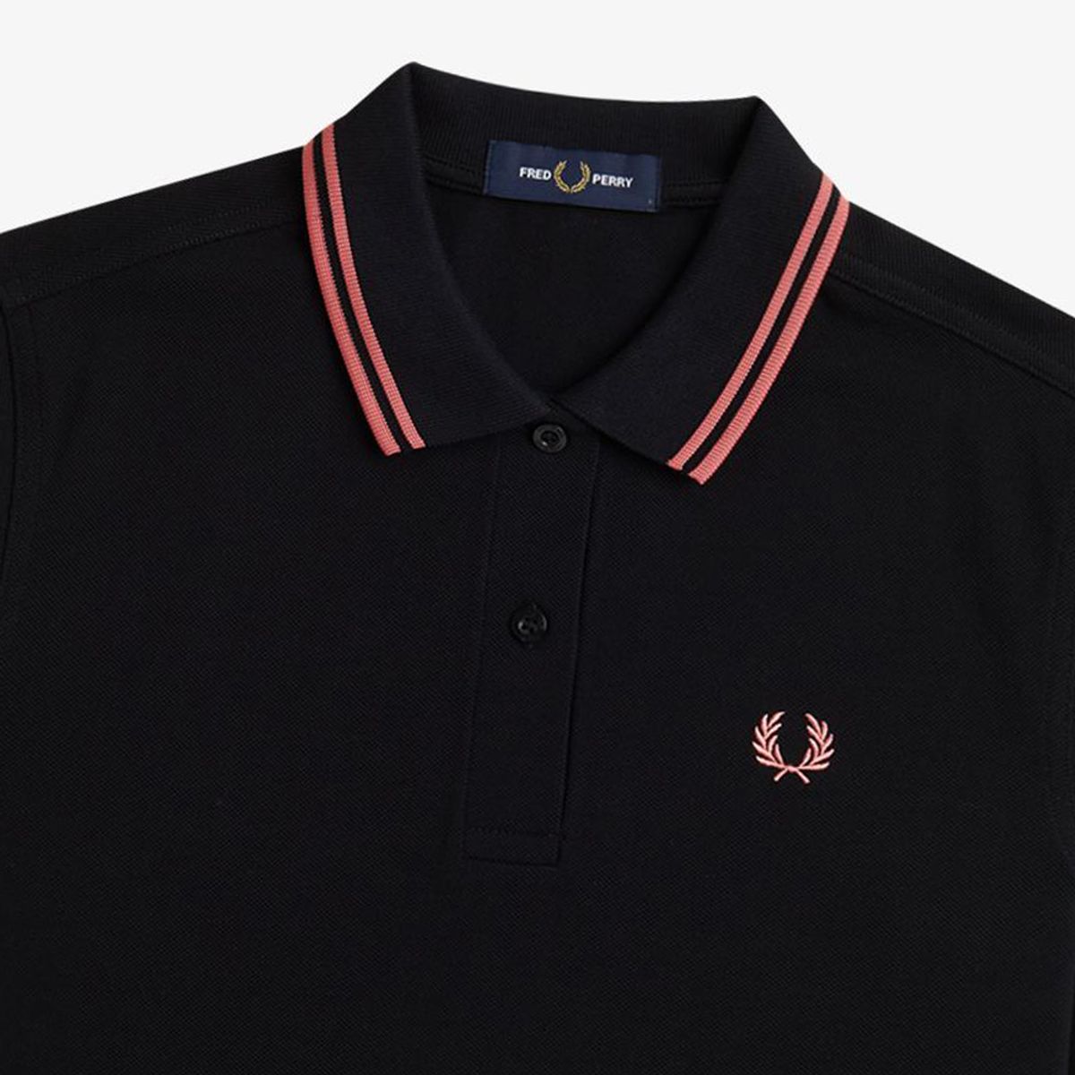 프레드페리(FRED PERRY) [G3600] 여성 트윈 팁 프레드페리 셔츠 - 블랙/퍼티 핑크 AFPF2513600-Z11