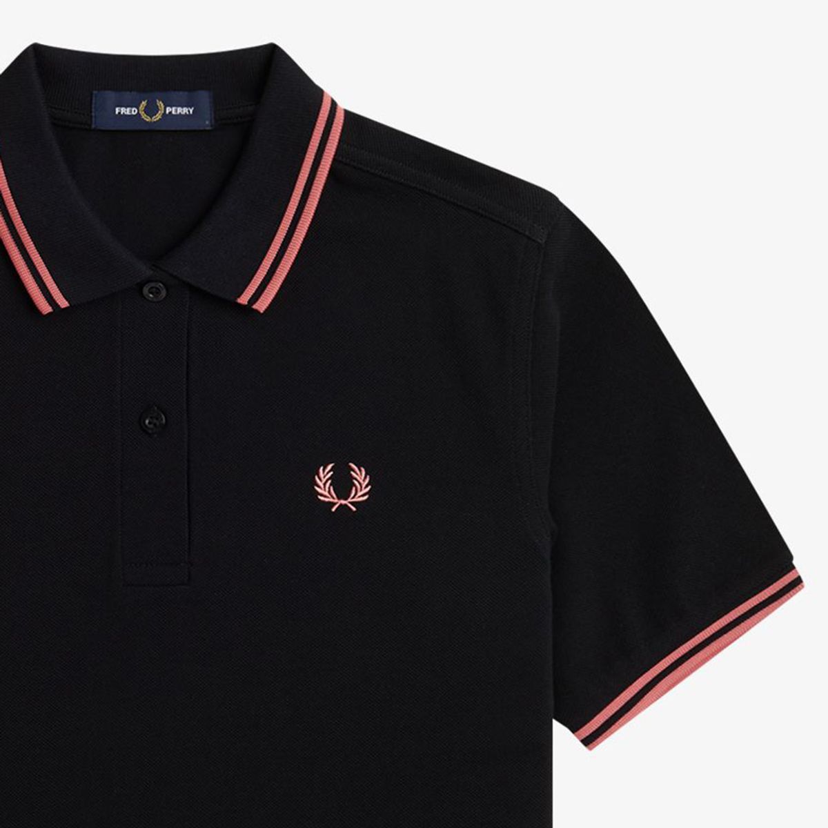 프레드페리(FRED PERRY) [G3600] 여성 트윈 팁 프레드페리 셔츠 - 블랙/퍼티 핑크 AFPF2513600-Z11