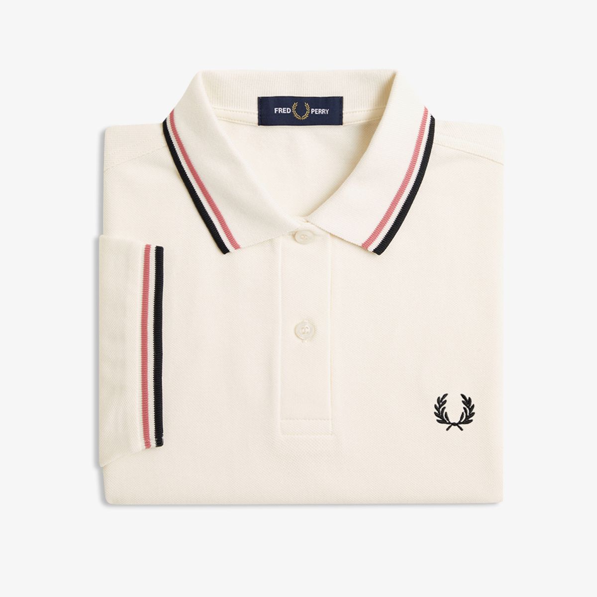 프레드페리(FRED PERRY) [G3600] 여성 트윈 팁 프레드페리 셔츠 - 라이트 에크루/퍼티 핑크/블랙 AFPF2513600-Z08