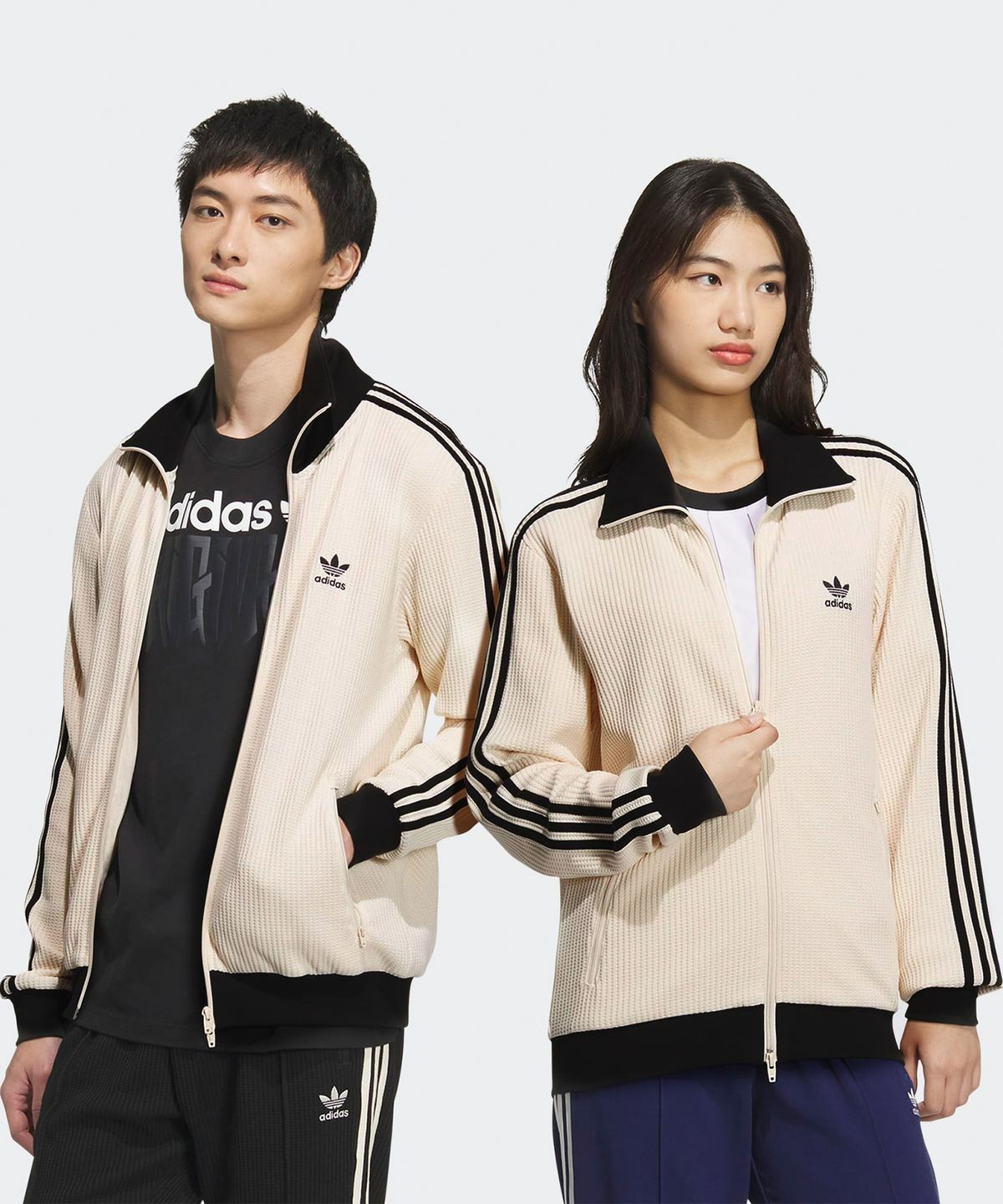 아디다스(ADIDAS) 아디컬러 클래식 트랙탑 (와플) - 원더화이트 / JW0109
