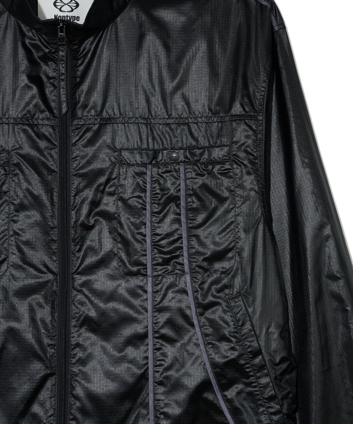 논타입(NONTYPE) PIPING LIGHT WIND JUMPER (BLACK)