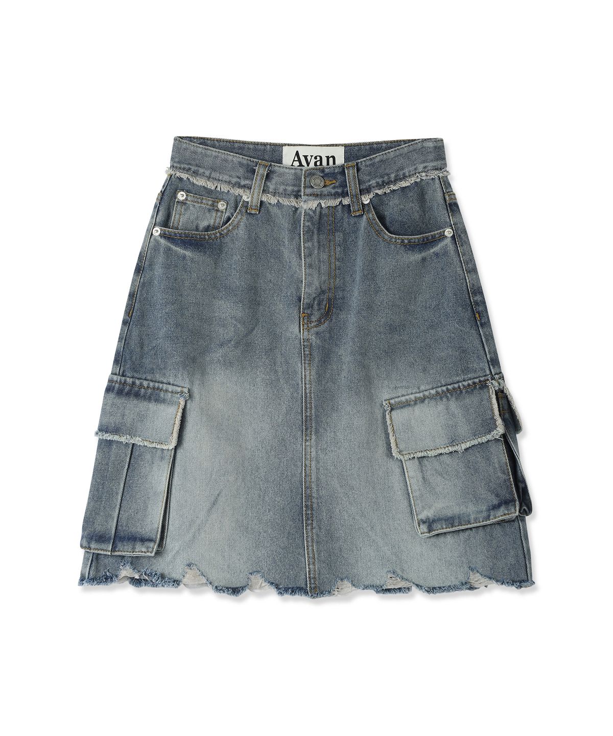 어반드레스(AVANDRESS) Harper Tassel Denim Short Skirt - 2COL