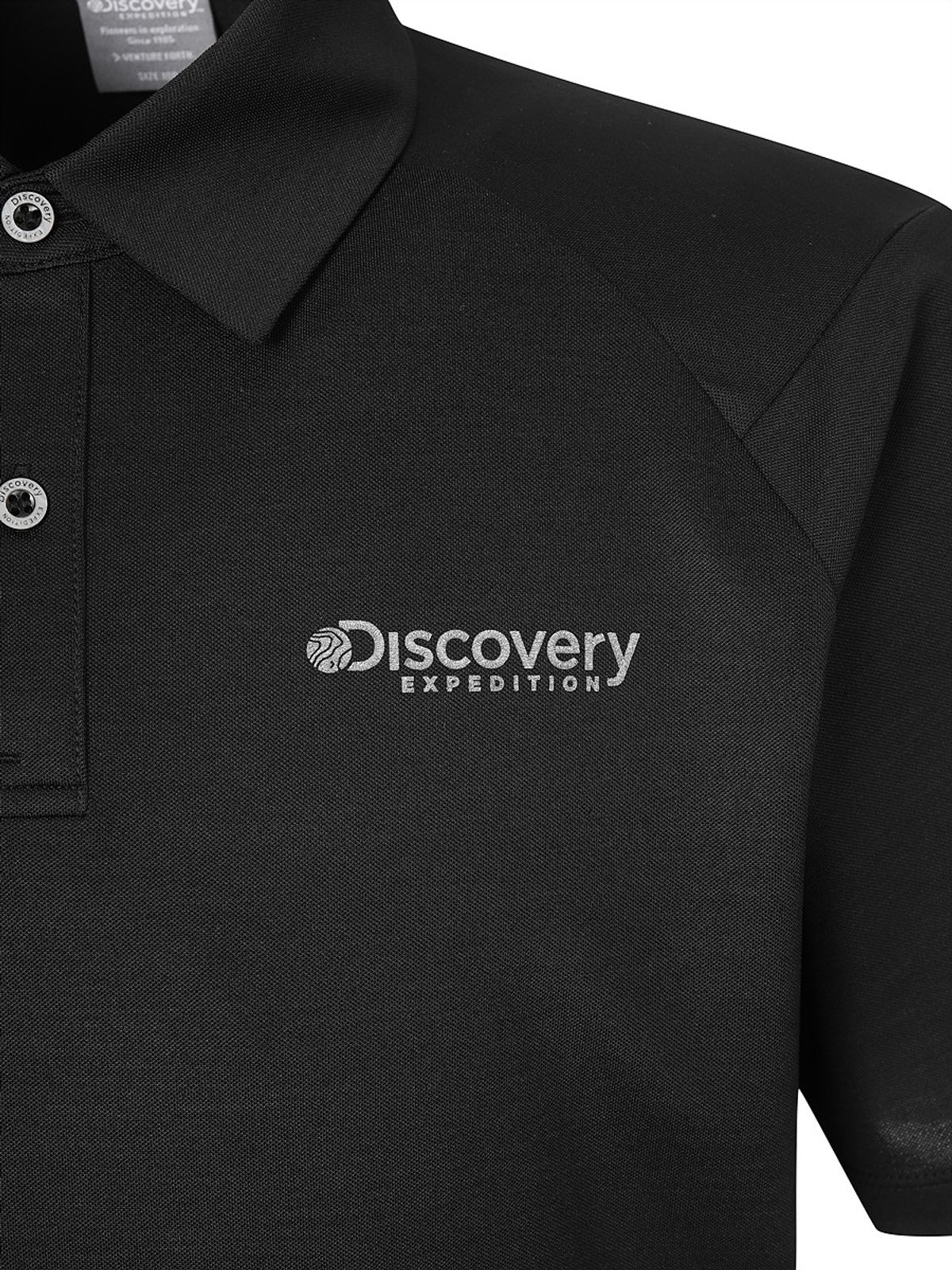 디스커버리 익스페디션(DISCOVERY EXPEDITION) 남성 라글란 UV차단 카라티 (BLACK)